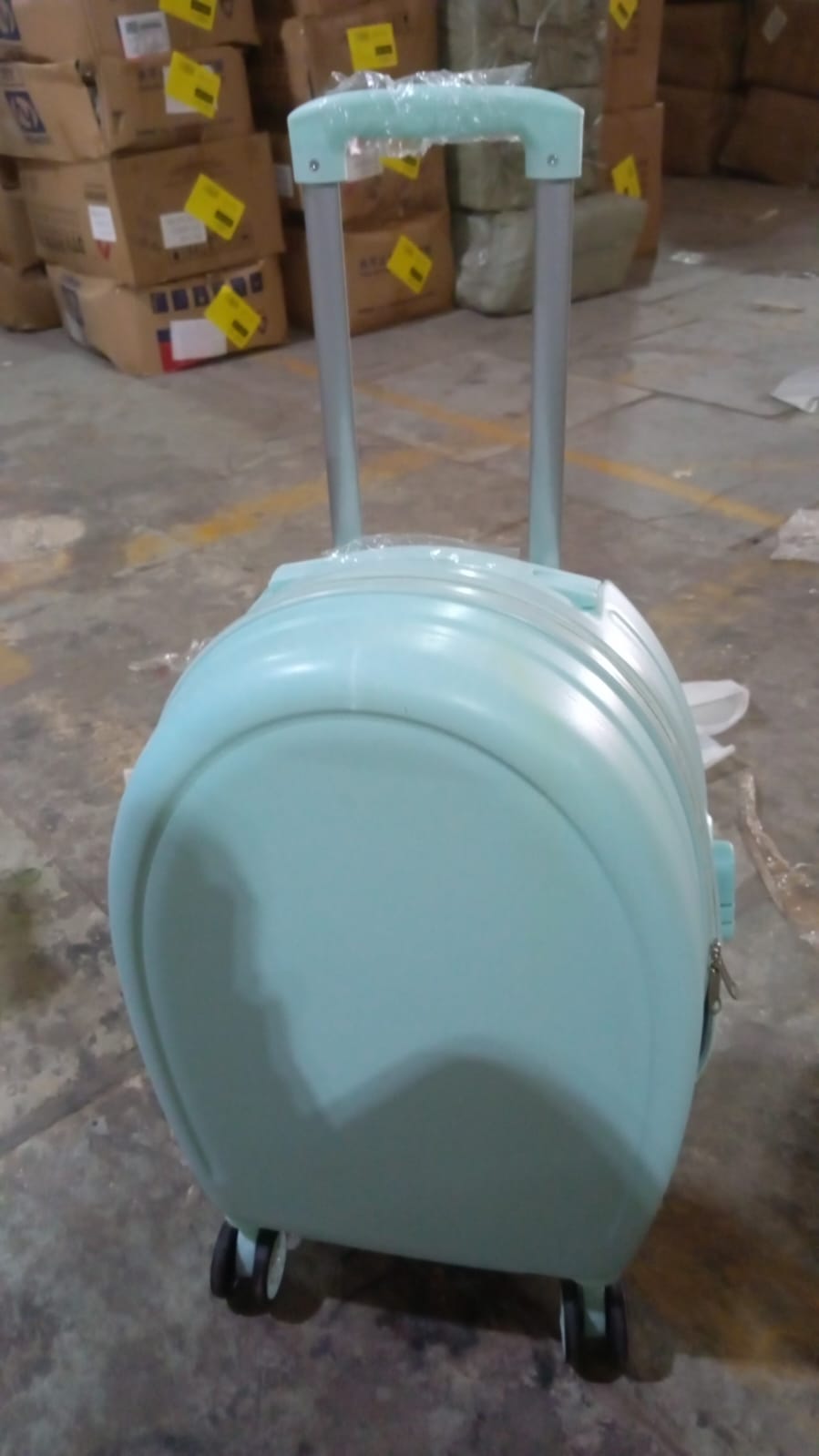 17849 Suitcase For Kids, Girls Green Small Cabin Hard Cover Holiday Carry On Trolley with Extendable Handle, Children's Luggage, Trolley Rolling Luggage for Toddlers Men Woman (Mix Color)