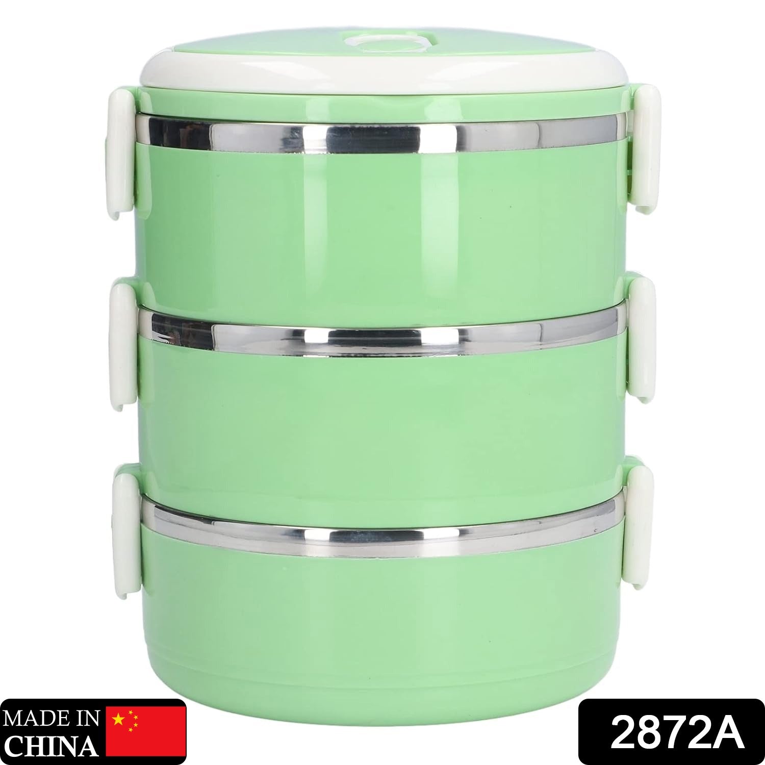 2872A 3 Layer Doraemon Lunch Box Tiffin High Quality Steel Lunch Box 3 Layer Tiffin For School ,Office & Traveling Use