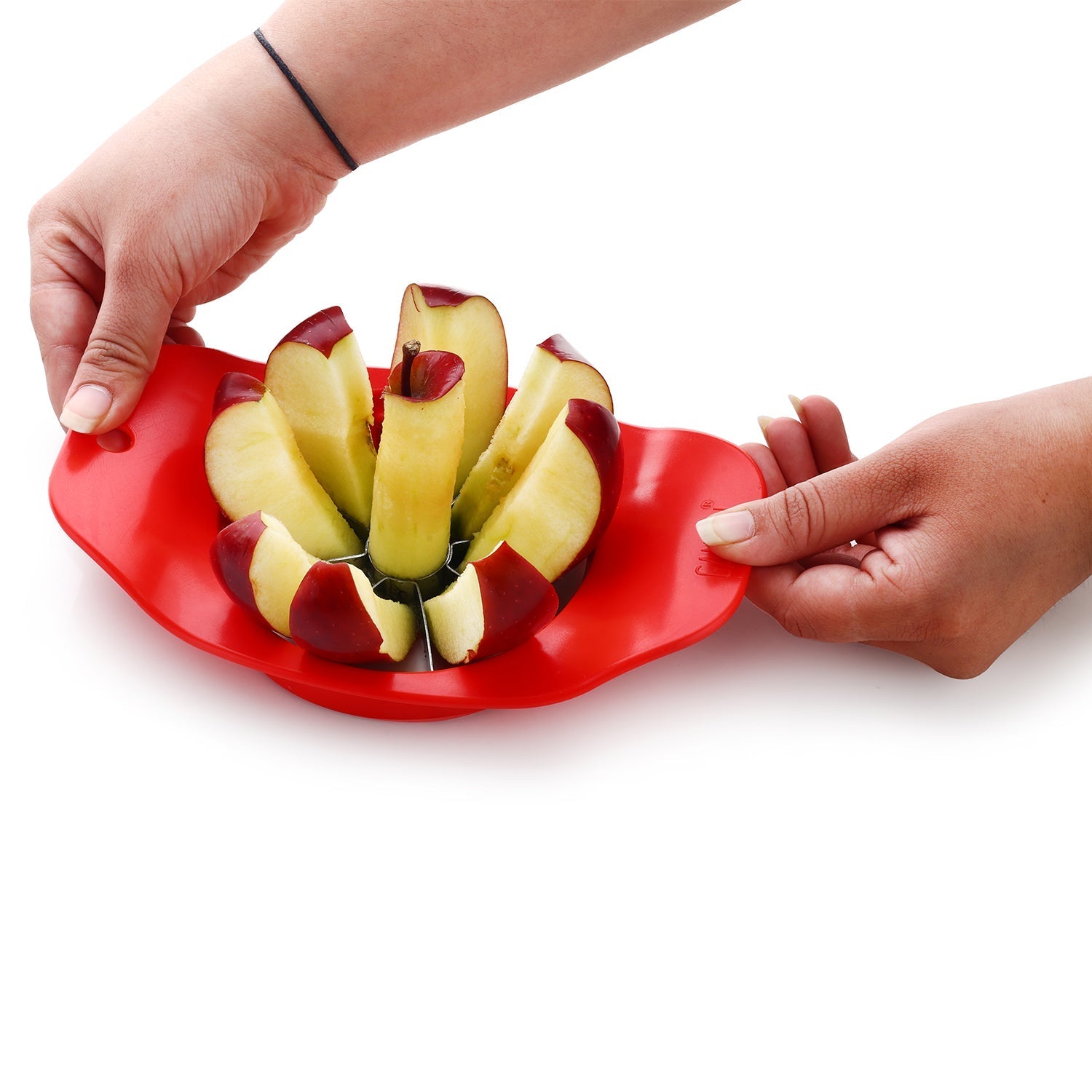 8124 Ganesh Plastic & Stainless Steel Apple cutter (colors may vary)