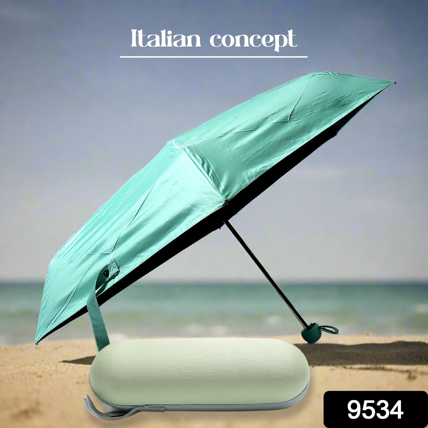 9534 5 Fold Manual Open Umbrella With Capsule Case | Windproof, Sunproof & Rainproof with Sturdy Steel Shaft & Wrist Straps | Easy to Hold & Carry | Umbrella for Women, Men & Kids