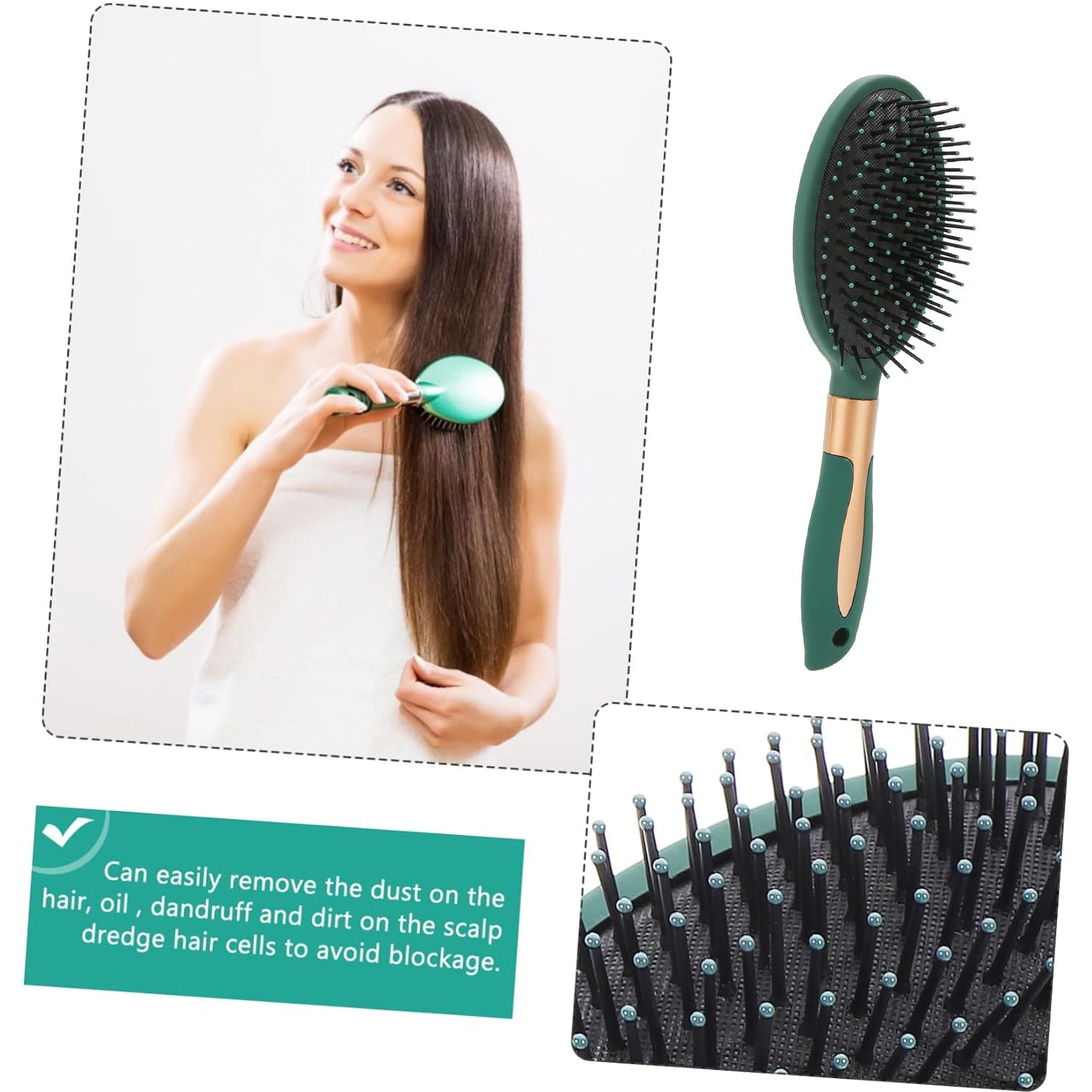6415 Massage Comb, Air Cushion Massage Hair Brush Ergonomic Matt Disappointment for Straight Curly Hair Cushion Curly Hair Comb for All Hair Types, Home Salon DIY Hairdressing Tool (1 Pc)
