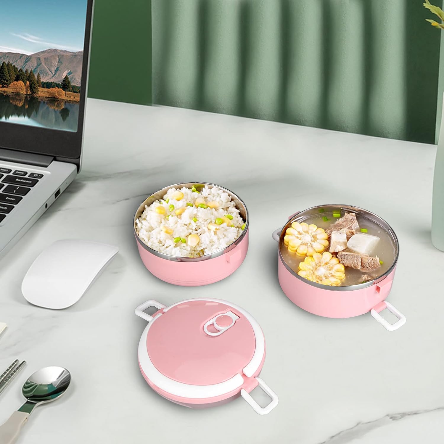 2873A Doraemon 2layer Lunch Box Steel High Quality 2 Layer Tiffin Box For Home , Office & School Use