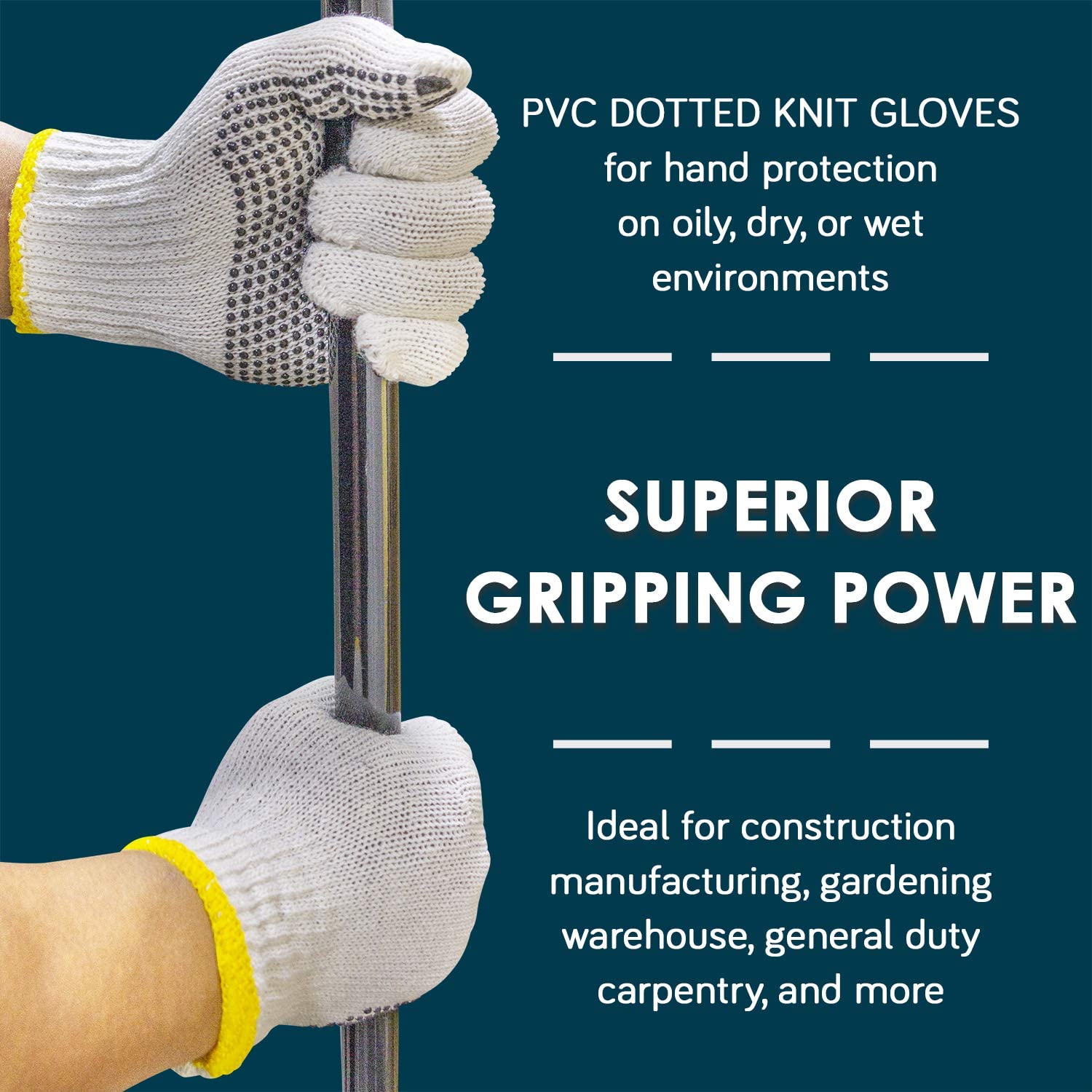 4611 Unisex Knitted/Sewing Cotton Plain Hand Gloves Raw White