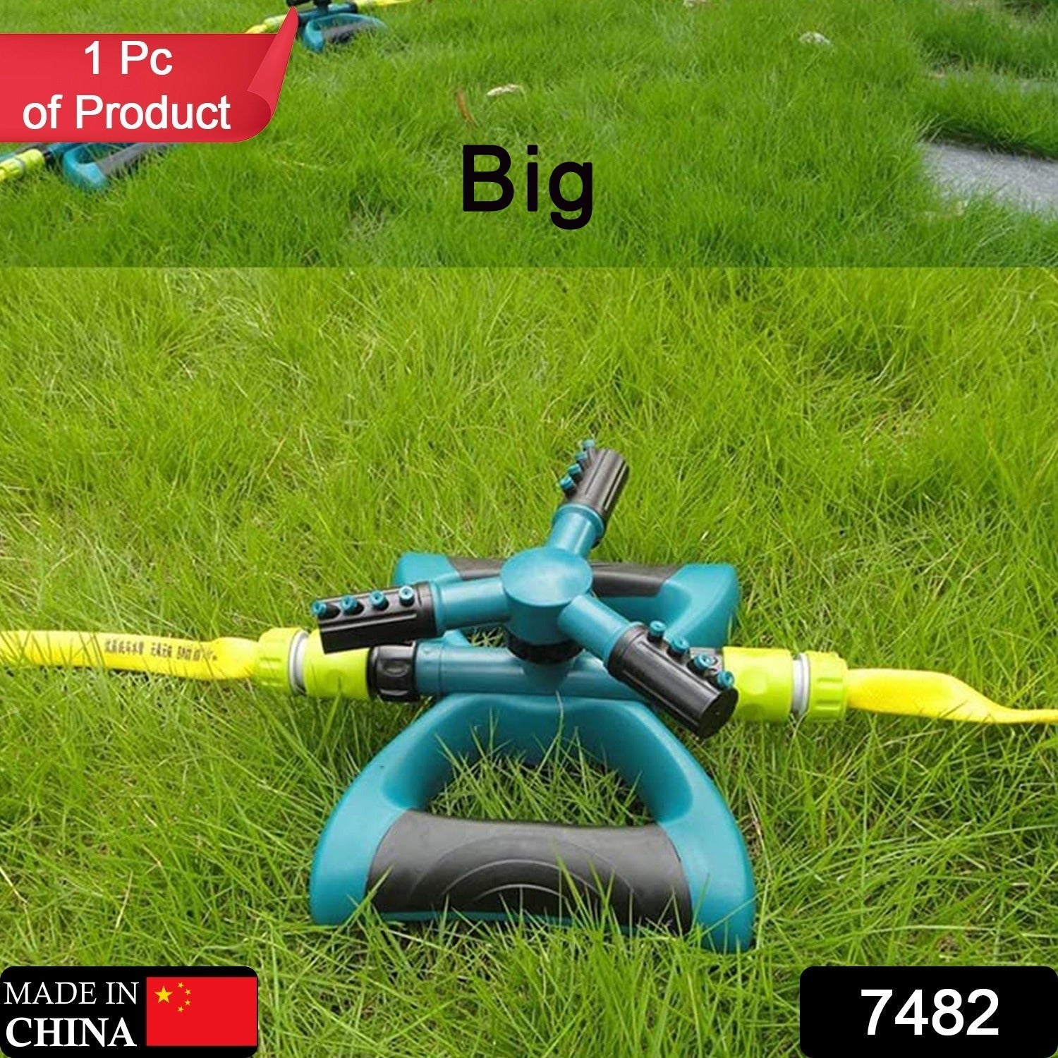 7482 360 Degree 3 Arm Sprinkler for Watering Garden and Lawn Irrigation Yard Water Sprayer