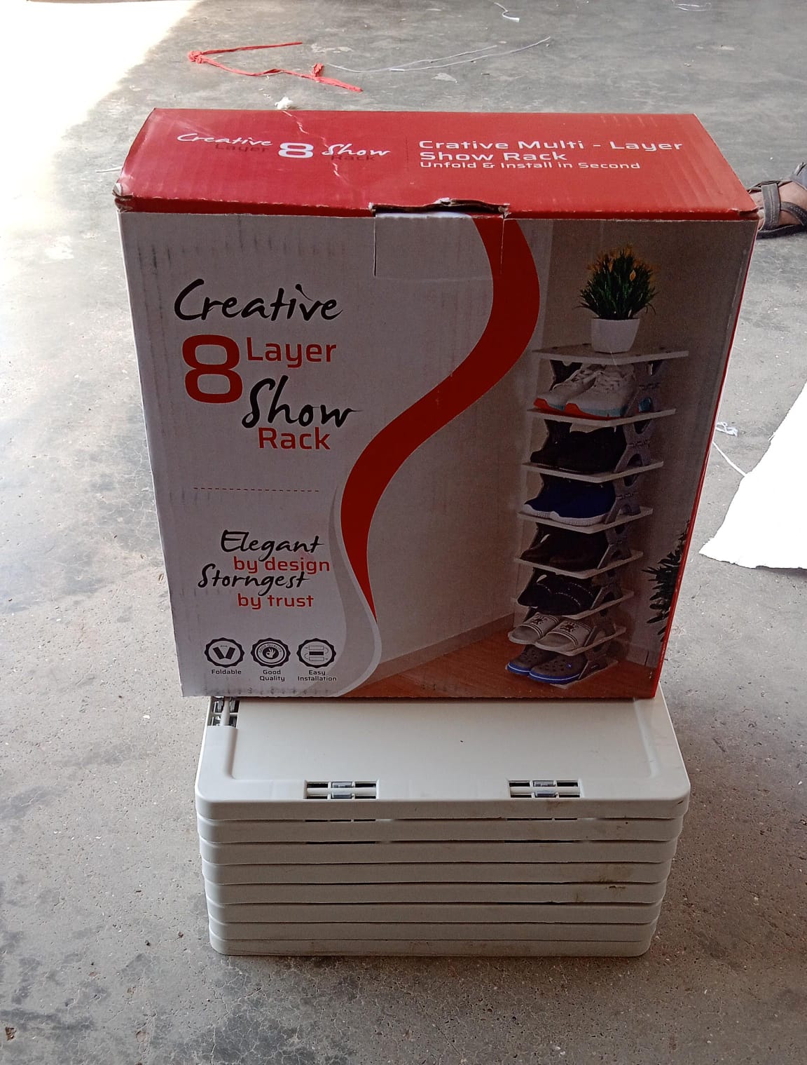 9098 SMART SHOE RACK WITH 8 LAYER SHOES STAND MULTIFUNCTIONAL ENTRYWAY FOLDABLE & COLLAPSIBLE DOOR SHOE RACK FREE STANDING HEAVY DUTY PLASTIC SHOE SHELF STORAGE ORGANIZER NARROW FOOTWEAR HOME