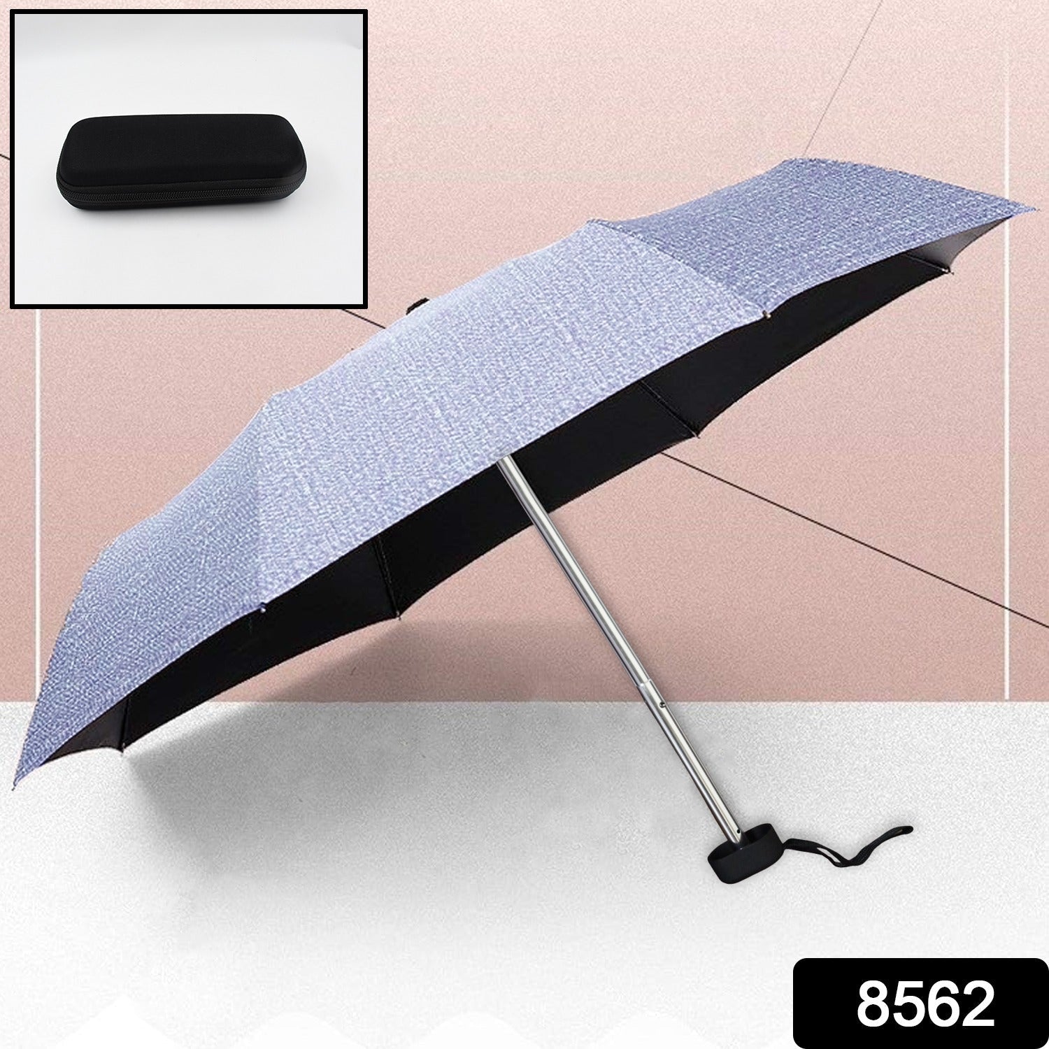 8562 3-Fold Umbrella Summer Sun and Rain Protection Foldable Cute Umbrella || UV Protection Rain Sun Umbrella || Travel Accessories || Umbrella for Children, Girls, and Boys (1 Pc / With Zip Case)