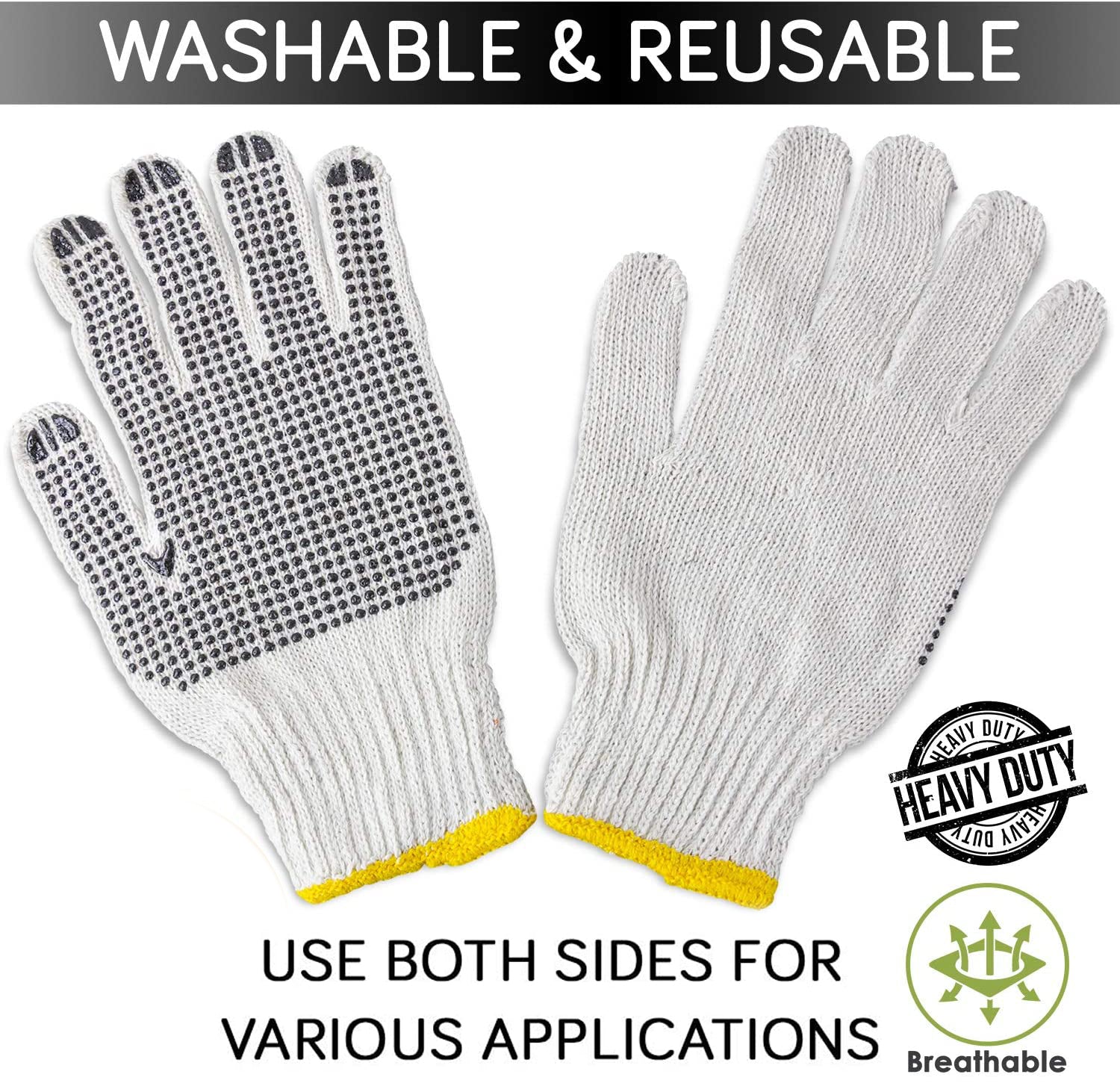 4611 Unisex Knitted/Sewing Cotton Plain Hand Gloves Raw White