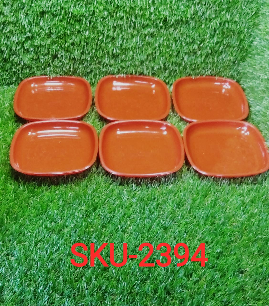 2394 Microwave Safe Quarter Plates Square 6 Pcs,