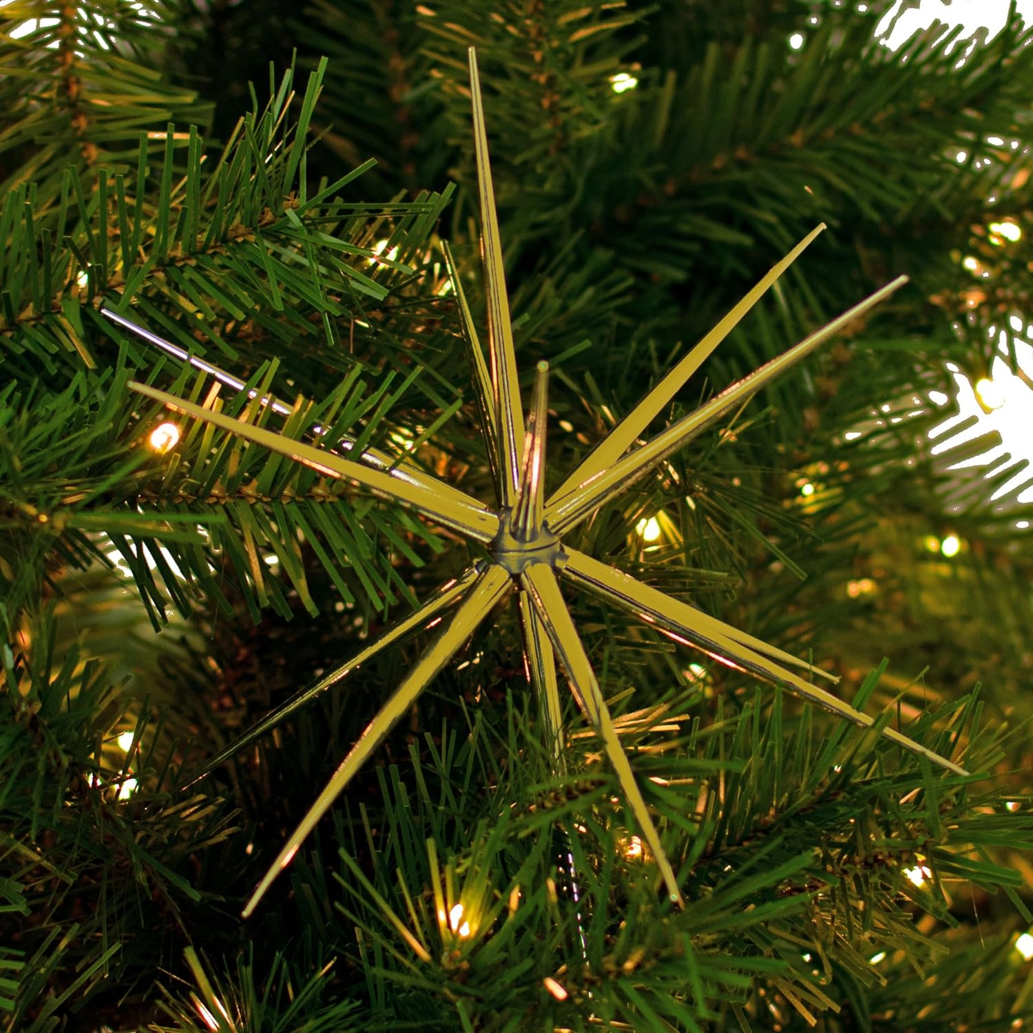 3D Gold Star Hanging Decoration Star, Acrylic Look Hanging Luminous Star for Windows, Home, Garden Festive Embellishments for Holiday Parties Weddings Birthday Home Decoration ( Big / Medium, Small )