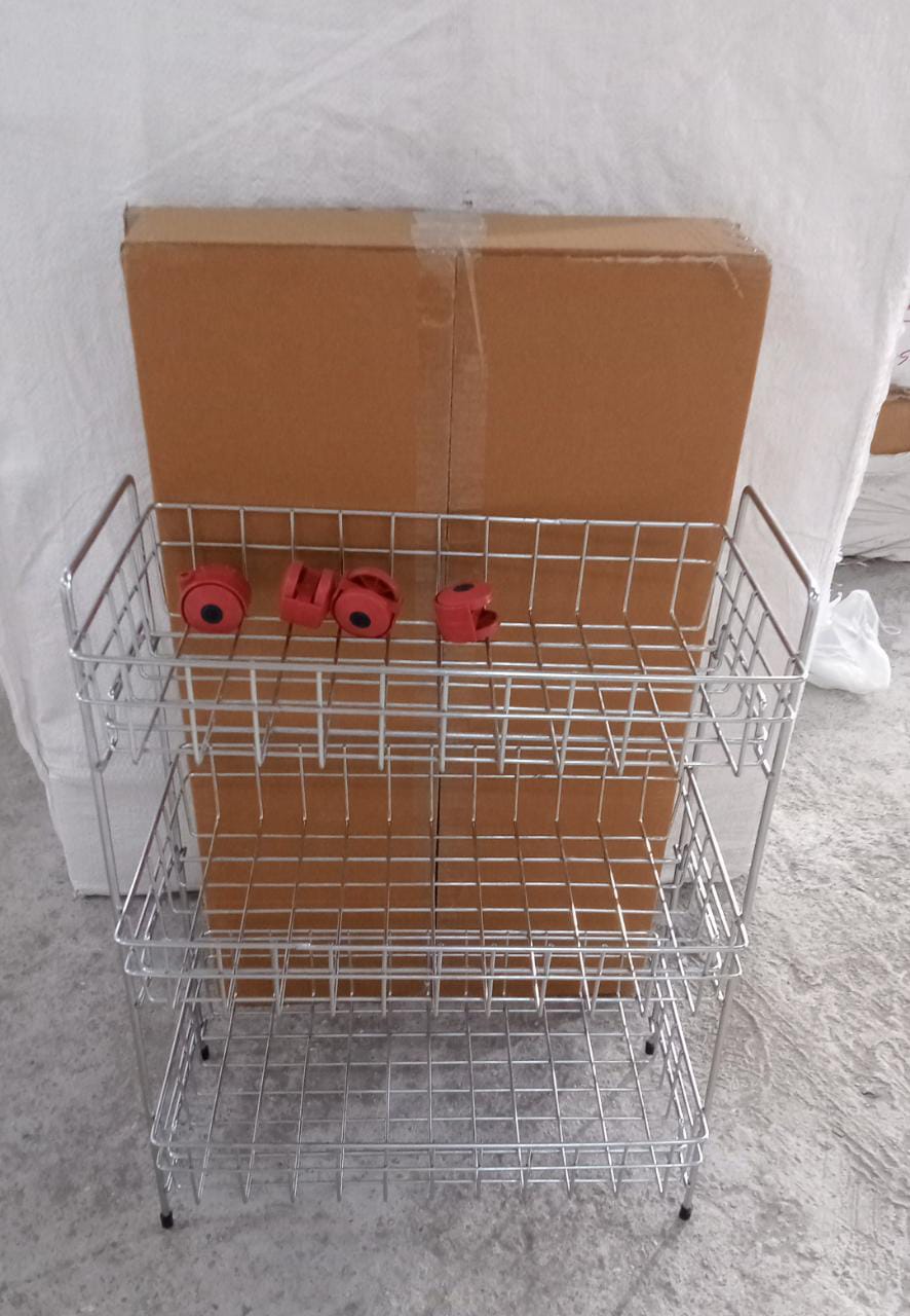 5360 Stainless Steel Fruit & Vegetable Stand Kitchen Trolley 3 TIER KITCHEN TROLLEY / Fruit Basket / Vegetable Stand for Storage / Onion potato rack for kitchen / Vegetable rack for kitchen