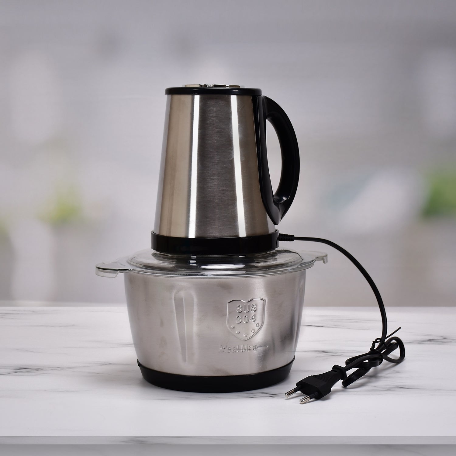 2362 STAINLESS STEEL ELECTRIC MEAT GRINDERS WITH BOWL HEAVY FOR KITCHEN FOOD CHOPPER, MEAT, VEGETABLES, ONION , GARLIC SLICER DICER, FRUIT & NUTS BLENDER (2L, 250WATTS)