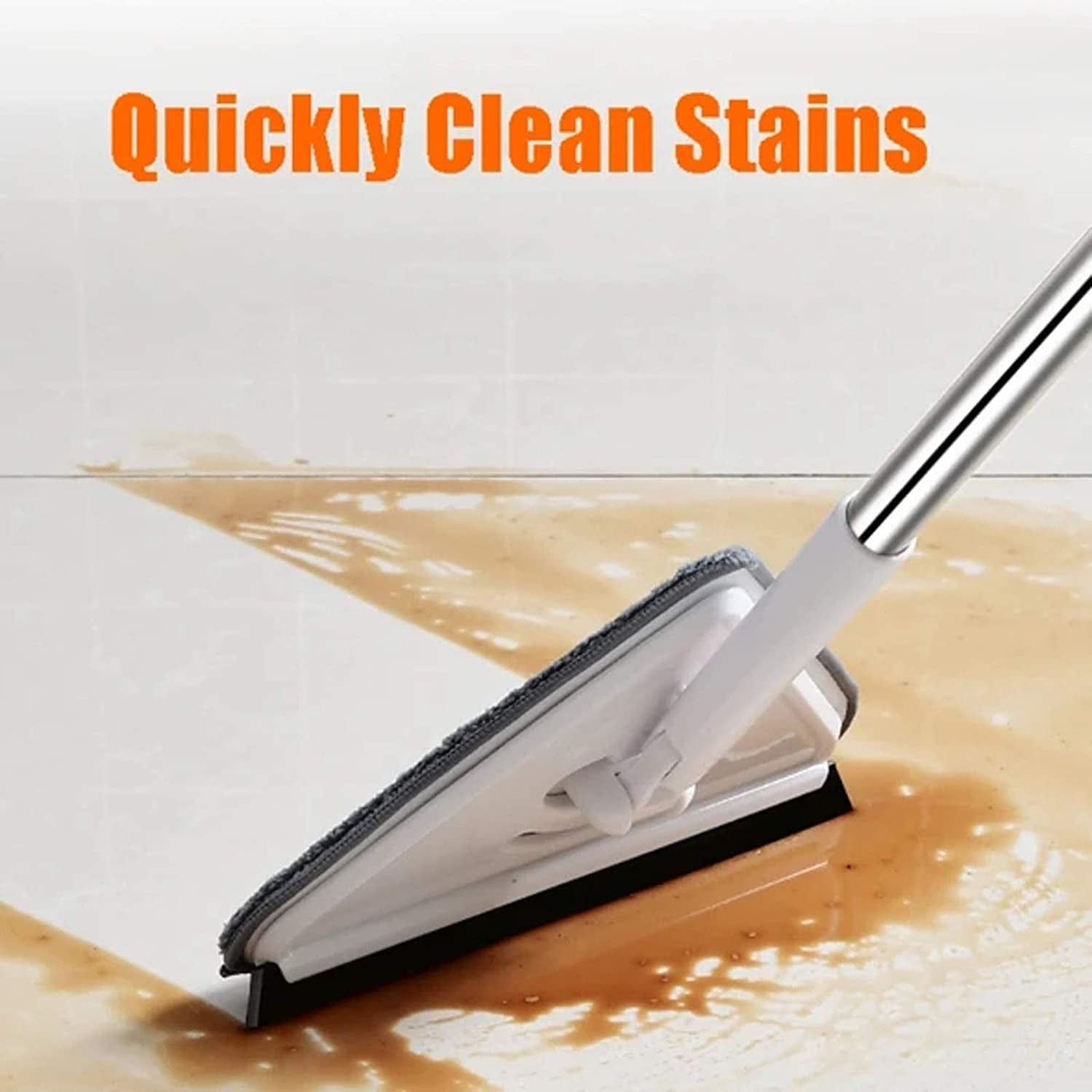 8000 2 In 1 Extendable Triangle Mop Retractable Cleaning Mop Brush & Viper, 360 Degree Rotating Floors Wall Cleaning Mop Dust Mop with Telescopic Handle and Reusable Mop Heads (1 Pc)