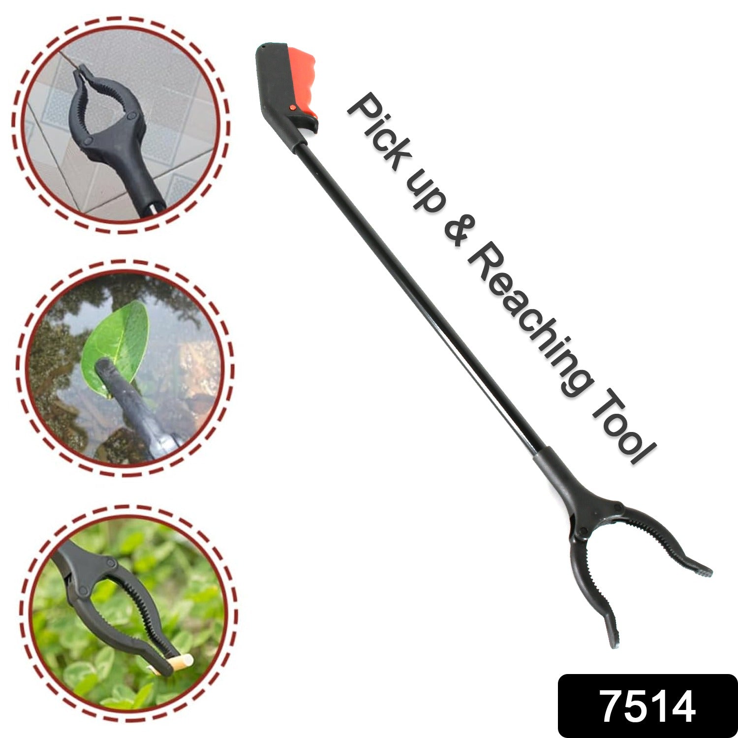 7514 Extra Long Pickup Aid Trash Picker Upper, Rotating Hand, Heavy Duty Grip Arm - Reaching Assist for Litter, Elderly, Garden Disabled, Handicap Arm