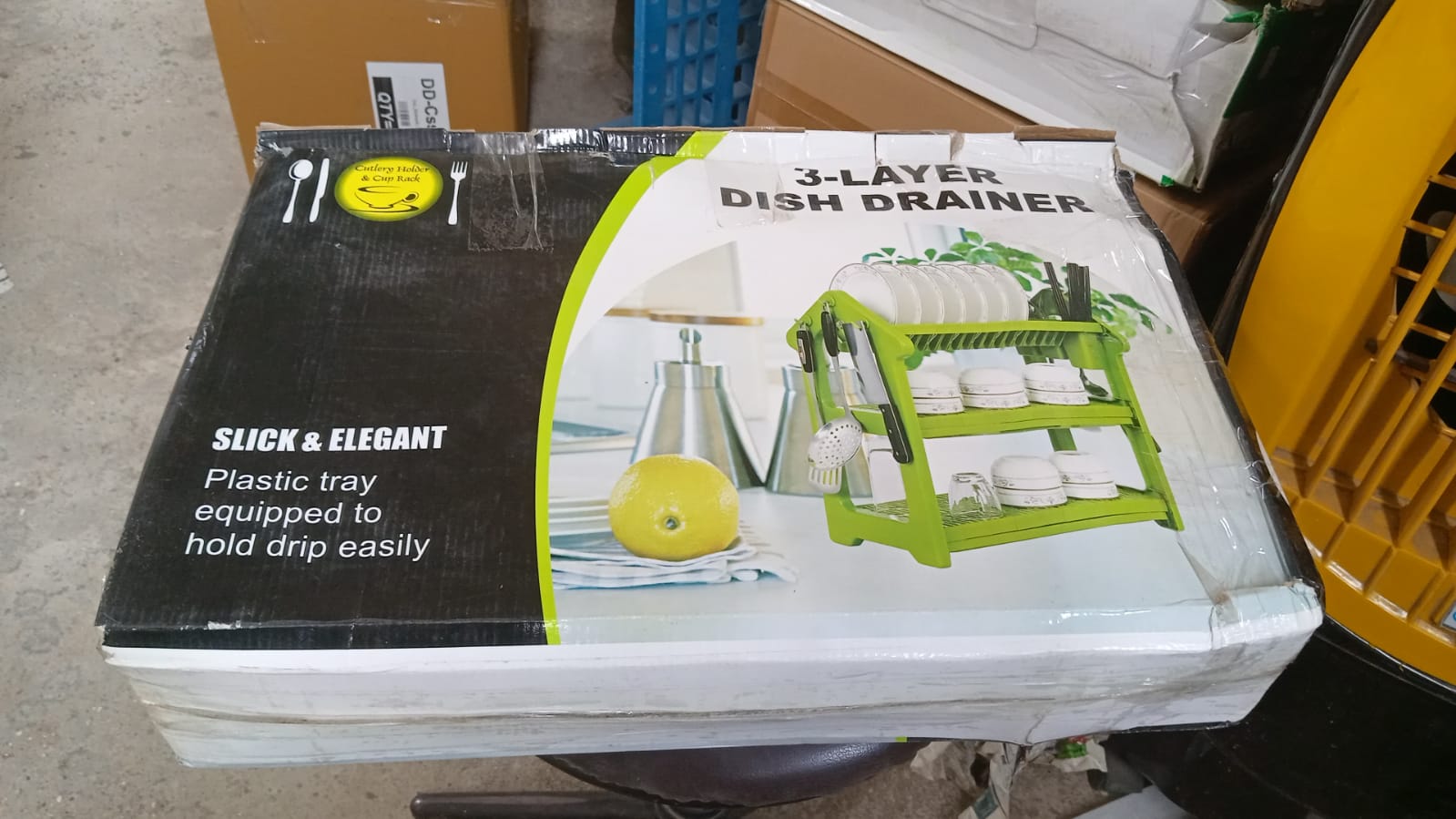 7795 Dish Rack for Kitchen 3 Layer Dish Drainer Rack Stainless Steel Crockery Holder Cutlery Plate Holder Glass Utensils Storage Organize