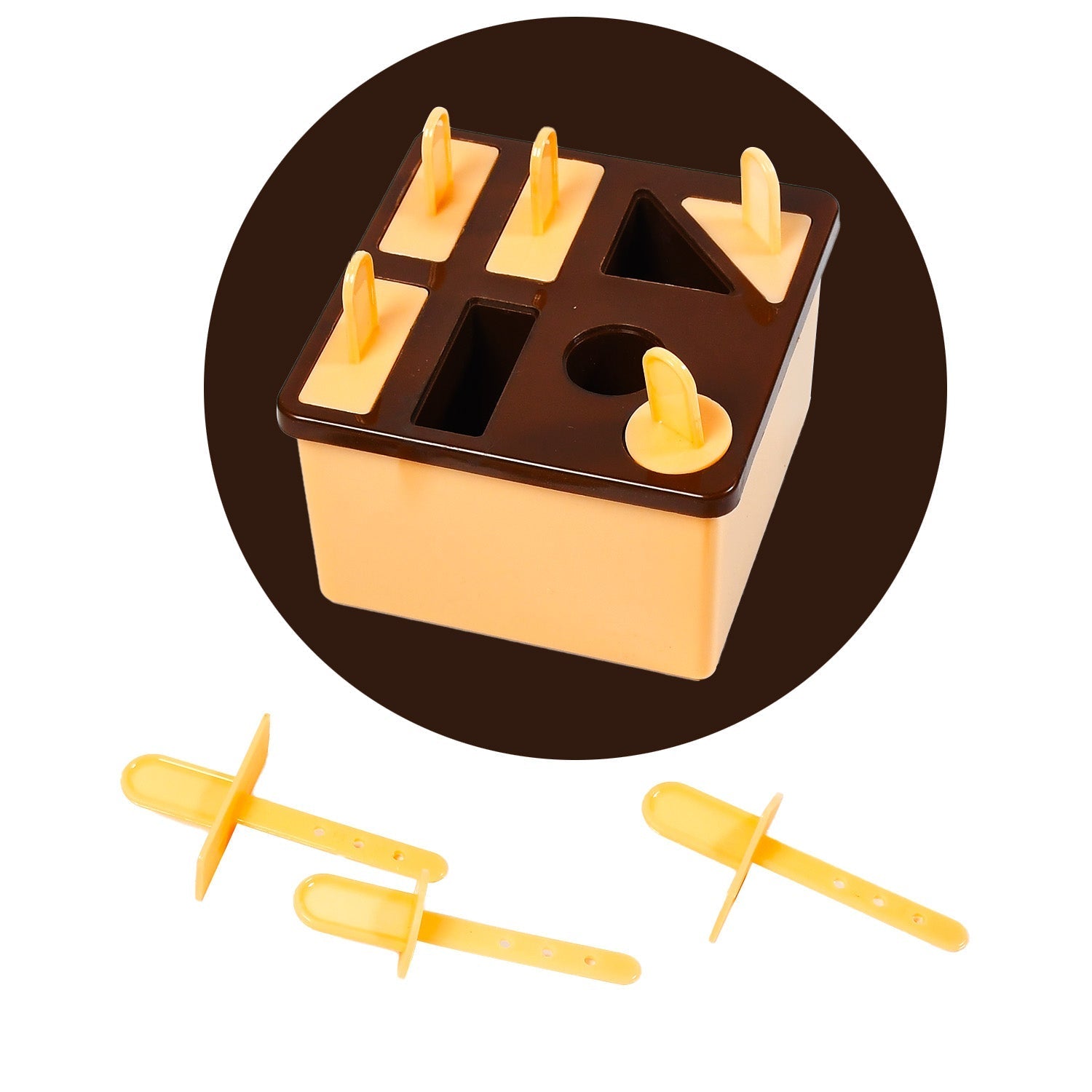 6316B Plastic Kulfi Mould, Kulfi Moulds 8 pcs Tray Ice Cream Mould Reusable Frozen Kulfi Maker Popsicle Sticks Lolly Ice Popsicle Candy Mould for Children pink Color Brown Box