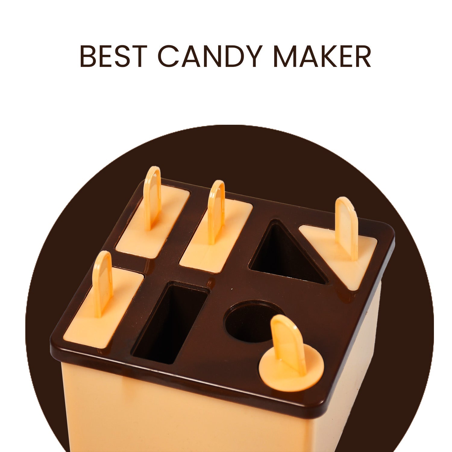 6316B Plastic Kulfi Mould, Kulfi Moulds 8 pcs Tray Ice Cream Mould Reusable Frozen Kulfi Maker Popsicle Sticks Lolly Ice Popsicle Candy Mould for Children pink Color Brown Box