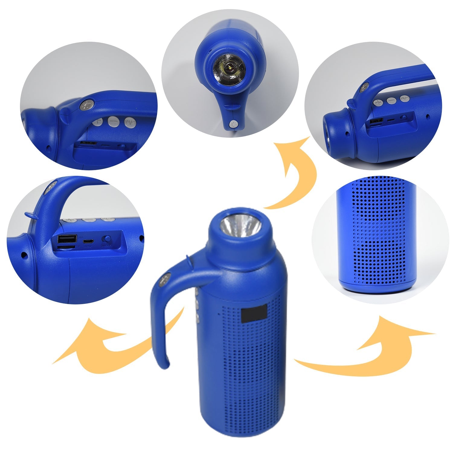 1287 Smart Bluetooth Speaker With Torch Light Wireless Bluetooth Speaker & Night Flash Light Speaker