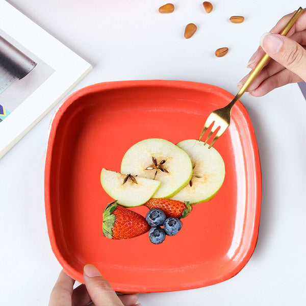 2394 Microwave Safe Quarter Plates Square 6 Pcs,