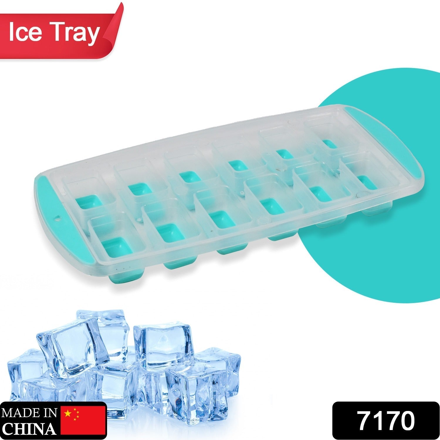 7170 12 Grid Silicon Ice cubes Making Tray Food Grade Square Ice Cube Tray | Easy Release Bottom Silicon Tray