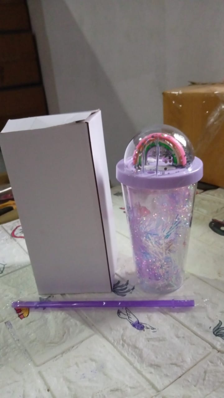 6883 Sipper Bottle with Straw, LED Glow Light for Kids/Tumbler with Straw/Vacuum Flask/Sipper Plastic Tumbler/Sipper Bottle with Straw (Pack of 1)