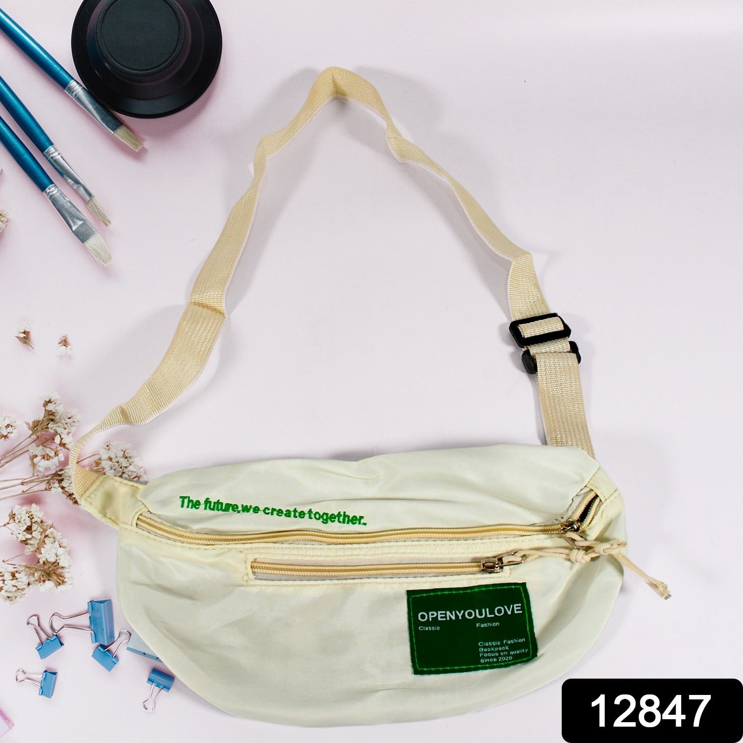 12847 Waist Bags For Men Women-Premium Stitching, Zippers Bag, Waterproof pocket, safe-Large Pack for Hiking Travel Camping Running Sports Outdoors, With Adjustable Strap Bag (Mix Design | 1 Pc)