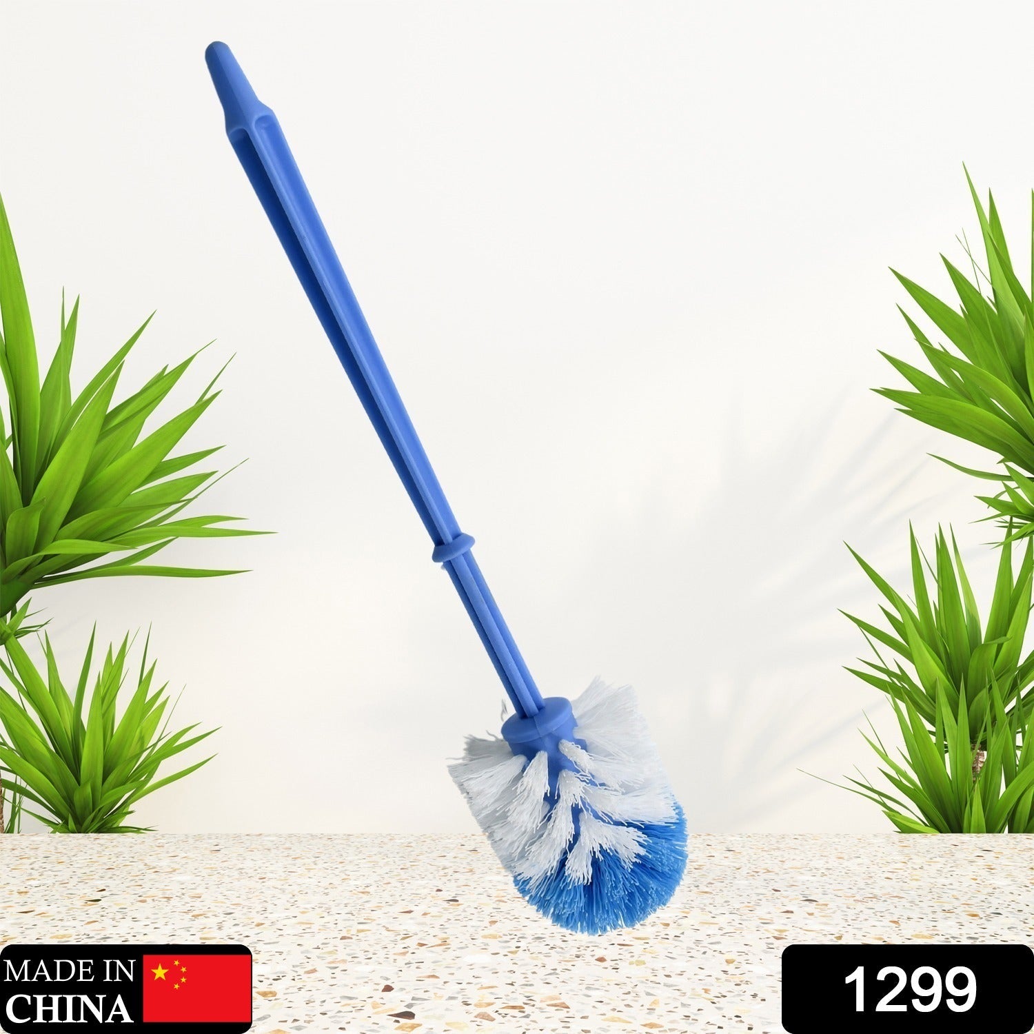 1299 Plastic Round Toilet Cleaner Brush Plastic Bathroom Cleaner - Round Hockey Stick Shape Toilet Brush
