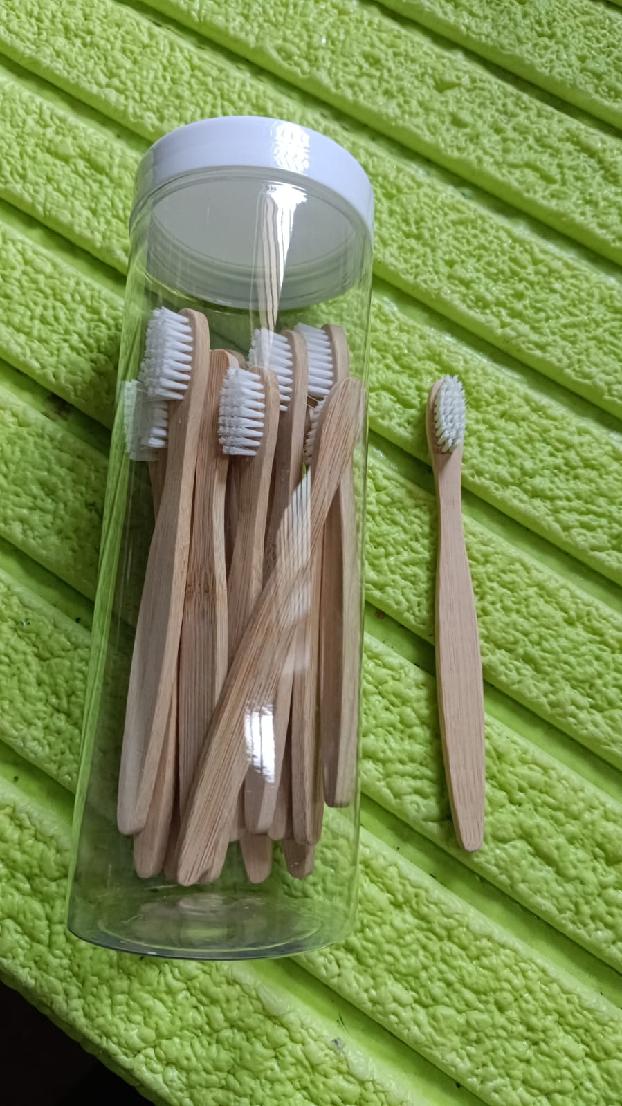 13084 Bamboo Wooden Toothbrush Soft Toothbrush Wooden Child Bamboo Biodegradable Toothbrush, Manual Toothbrush for Adult, Kids (15 pcs set / With Round Box)
