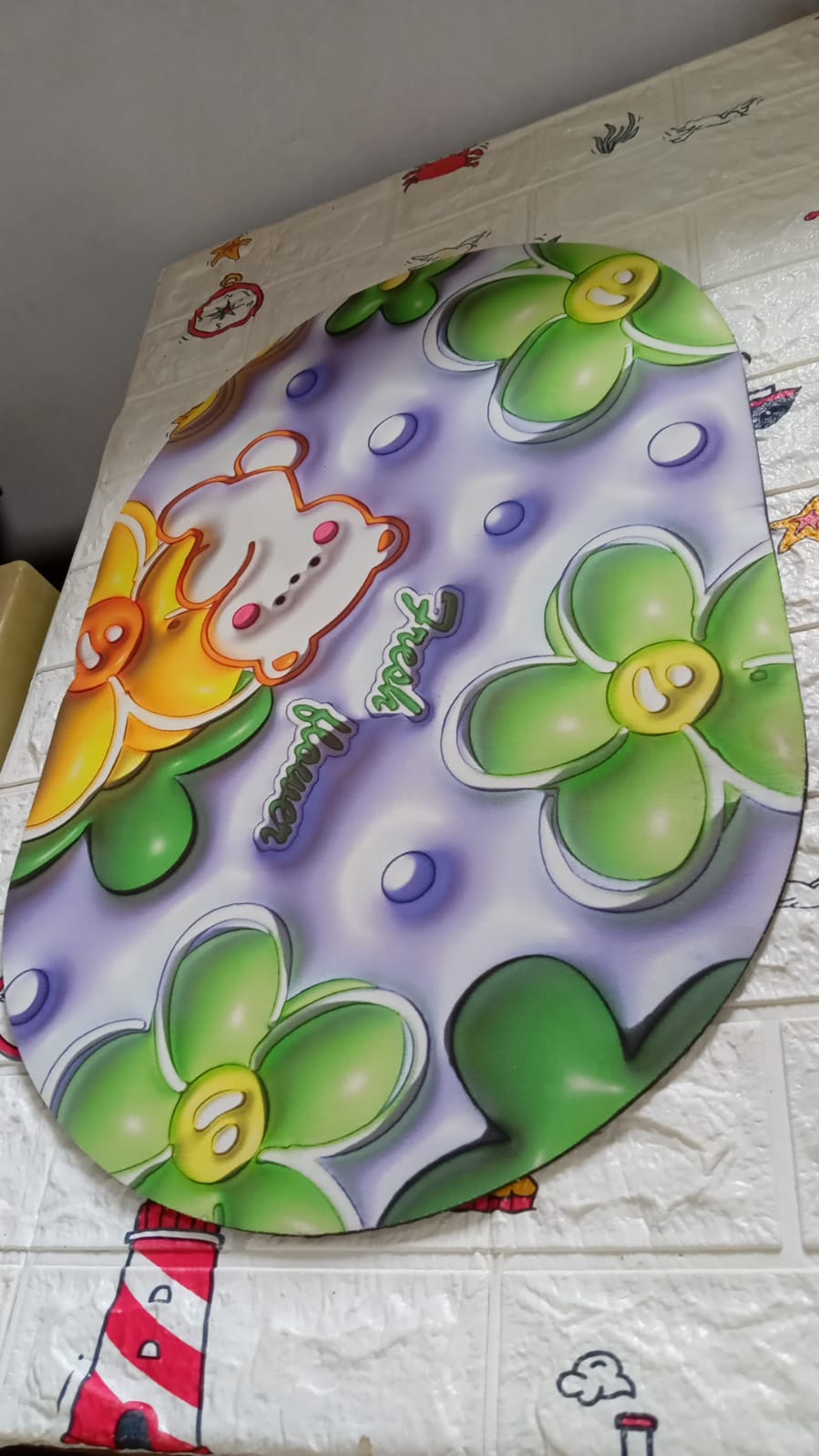 4598 3D Visual Anti-Slip Absorbent Mat New Soft Super Absorbent Floor Mats, Cute Flowers Shower Drying Bathroom Mat