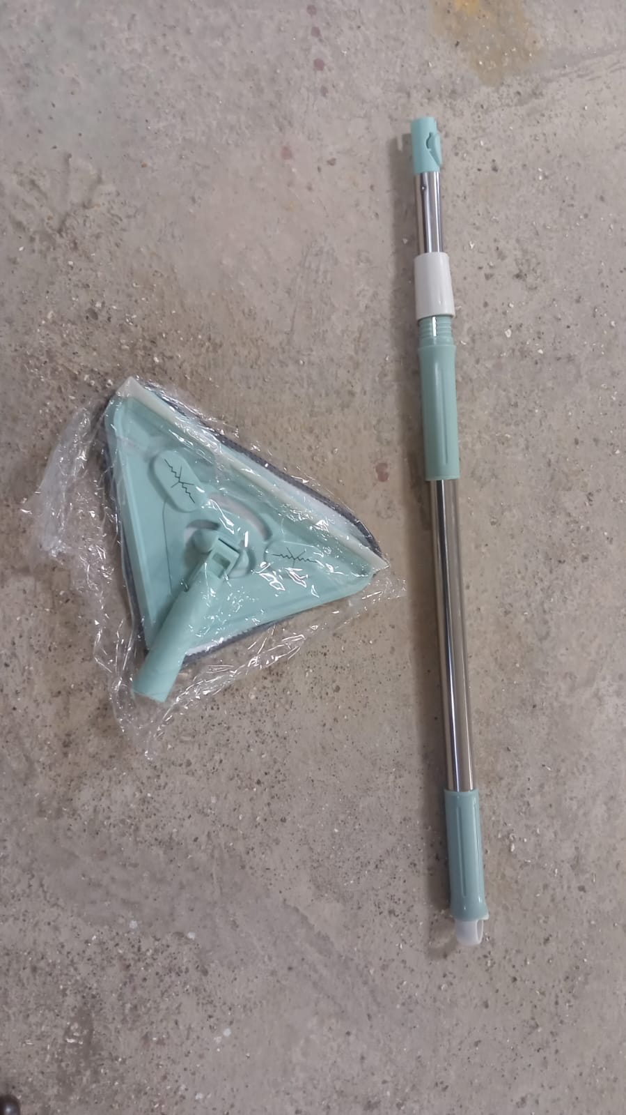 8000 2 In 1 Extendable Triangle Mop Retractable Cleaning Mop Brush & Viper, 360 Degree Rotating Floors Wall Cleaning Mop Dust Mop with Telescopic Handle and Reusable Mop Heads (1 Pc)