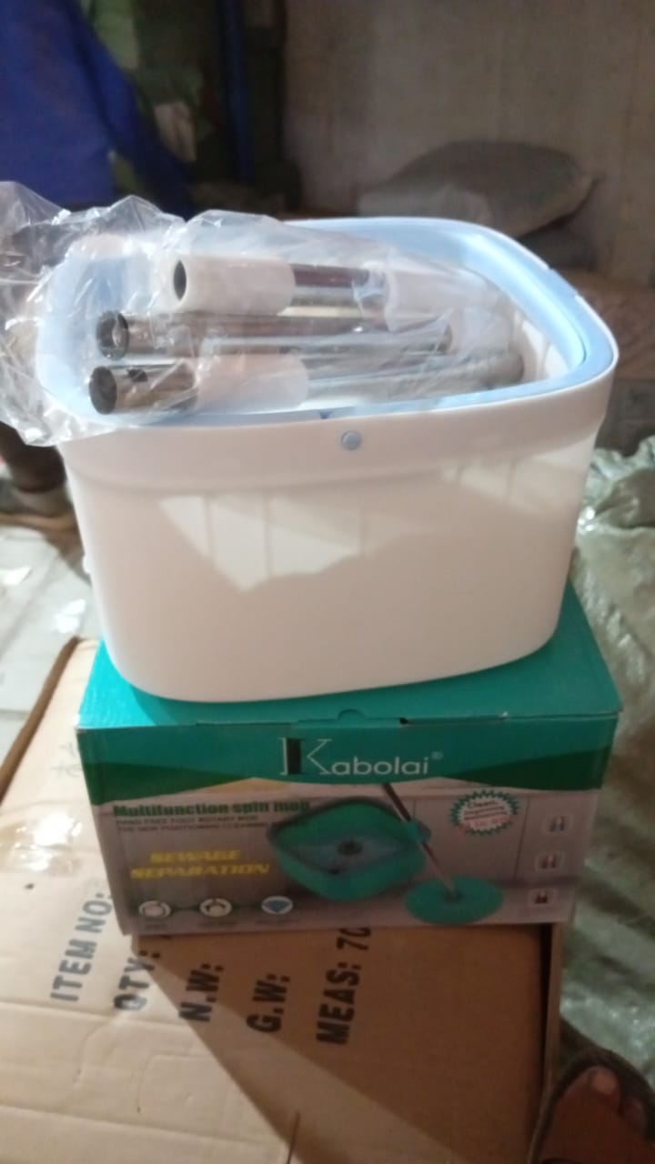 8162 Round Shape Mop Head with 1 Pad Extra Clean Water Spin Mop with Separate Water Bucket, Suitable for All Types of Flooring, Separates Dirty and Clean Water, Wet