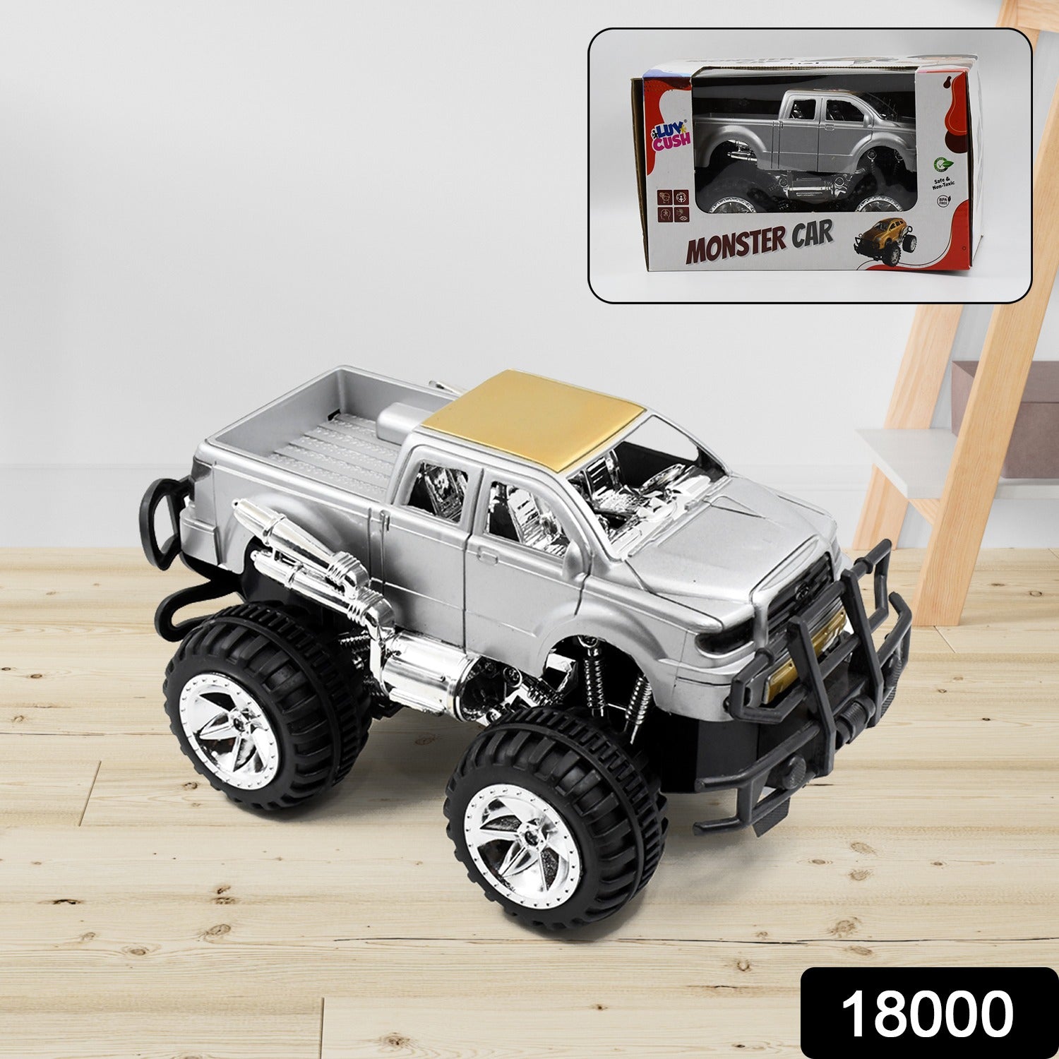 18000 Monster Car for Kids, Monster Vehicles, Racing Toy, Monster Car, Monster Car, Stunt Cars for Kids, Friction Powered, Monster Friction Power Car, Birthday Gift for Baby Boys & Girls (1 Pc / Mix Color)