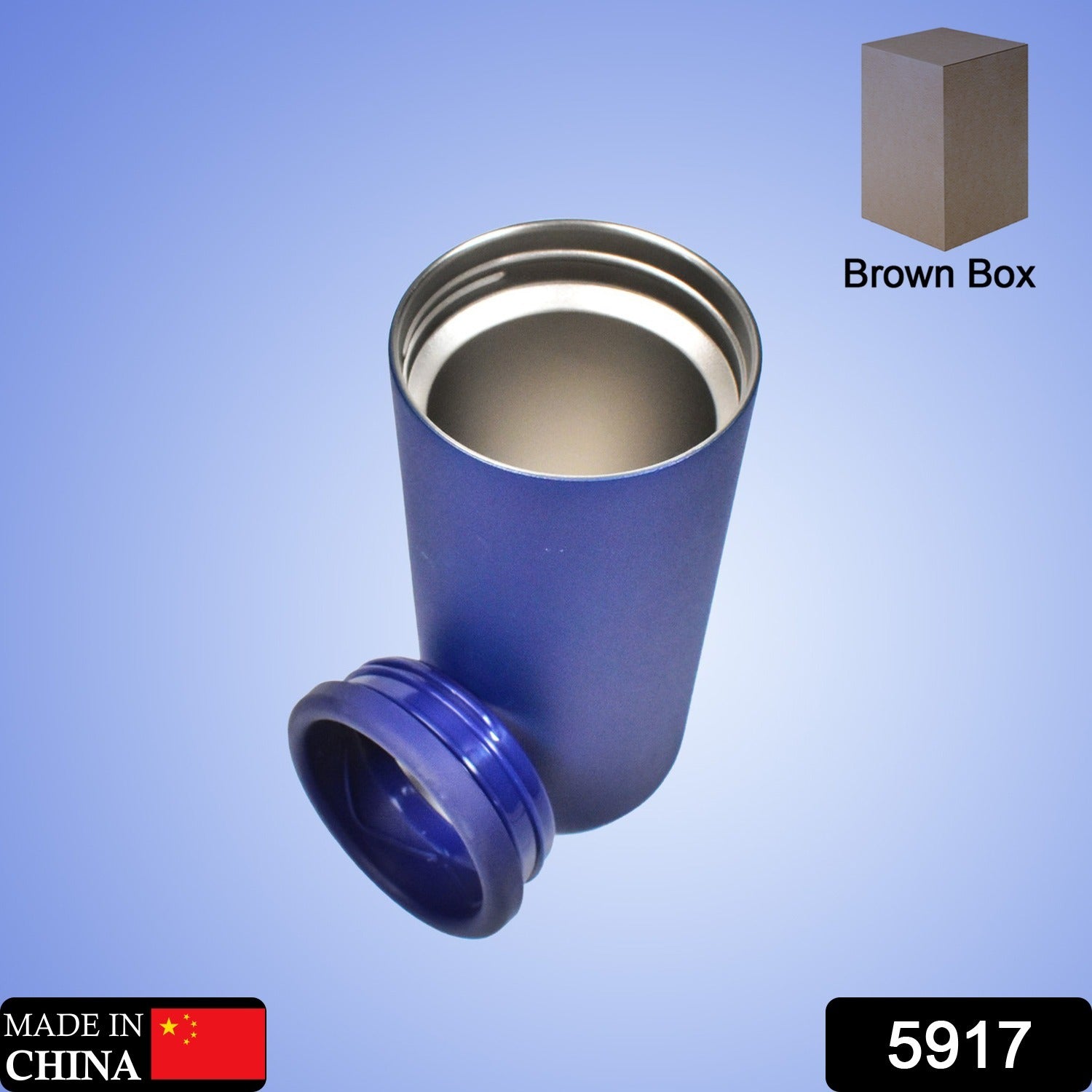 5917 STAINLESS STEEL DRINKING GLASS FOR WATER, MILK TEA COFFEE LASSI GLASS TUMBLER PREMIUM BLUE GLASS (1pc)