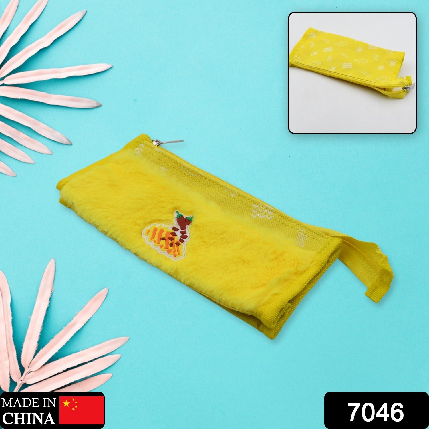 7046 Smart Design Solid Colour Double Pocket Large Capacity with Zipper, Reusable Multipurpose Washable Pouch Pen Pencil Stationary Case Travel, Boys & Girls Pouch with Zip for Travel, School, Stationary (2 Pocket)