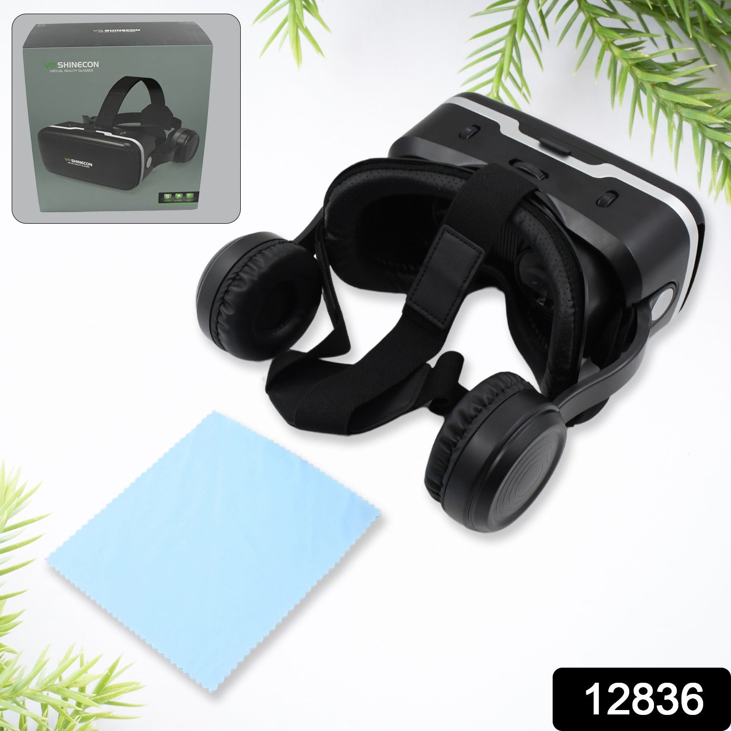 12836 3D / HD VR Glasses Virtual Reality Goggles Headset for iOS for Android Smartphone VR Goggles-For 3D VR Movies Video Games with Headphones (1 Pc)