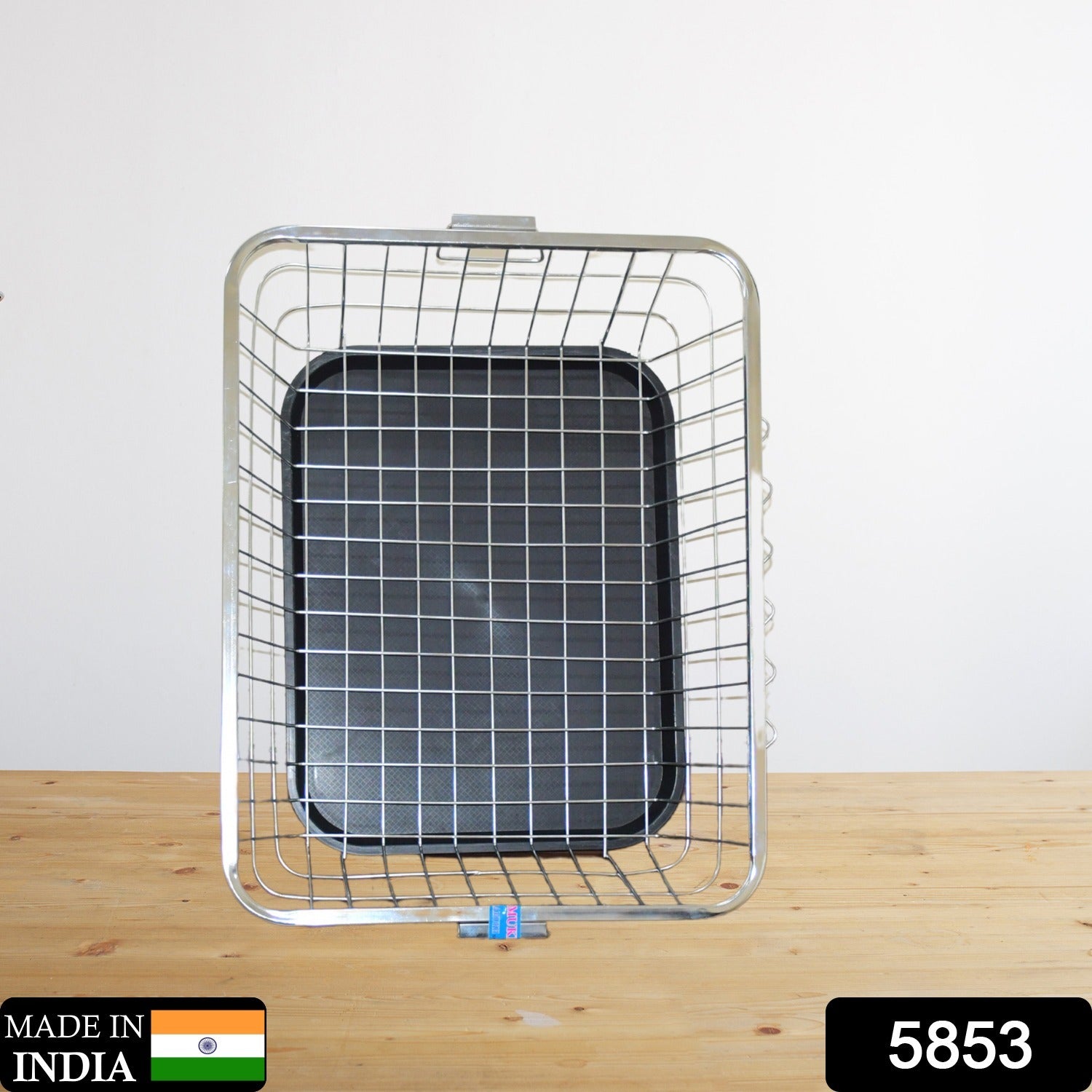 5853 Dish Drainer Rack With Drip Tray Stainless Steel Dish Drainer Rack with Drip Tray, Utensil Drying Stand for Kitchen Plate Rack Bartan Basket for Kitchen Utensils/Dish Drying Rack with Drainer/Bartan Basket/Plate Stand ( 57 x 45 x 19 cm)