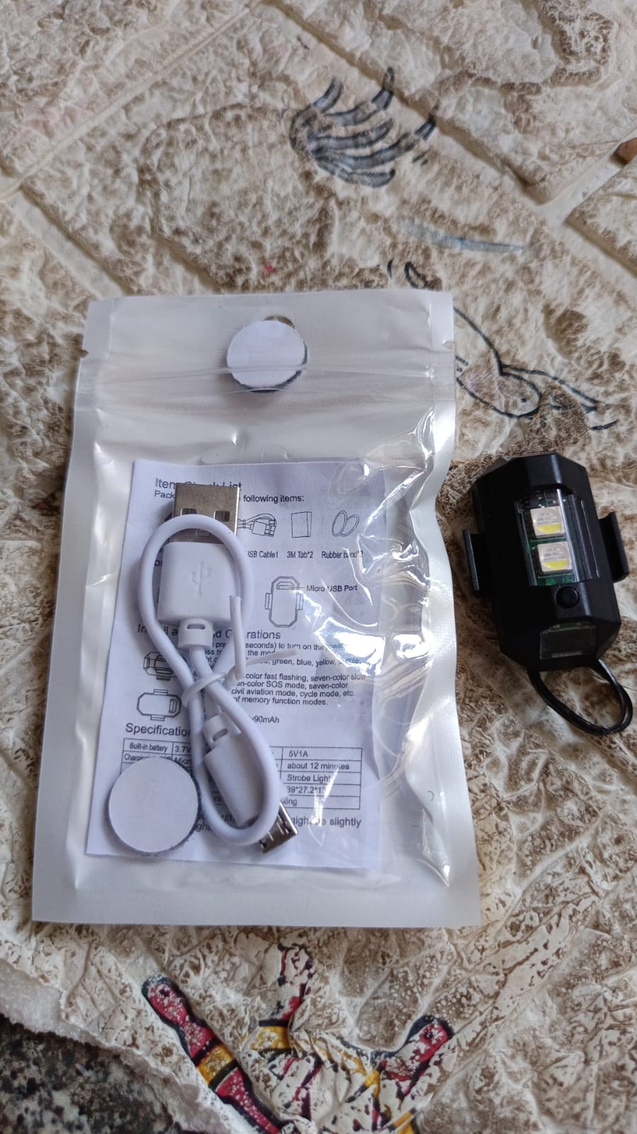 7497 Mini LED Strobe Lights, Waterproof Lights, Lightweight RGB LED Lights Drone Strobe Lights Veicle Anti-Collision Strobe Light Bike Motocycle Lights USB Recharge Multi-colors