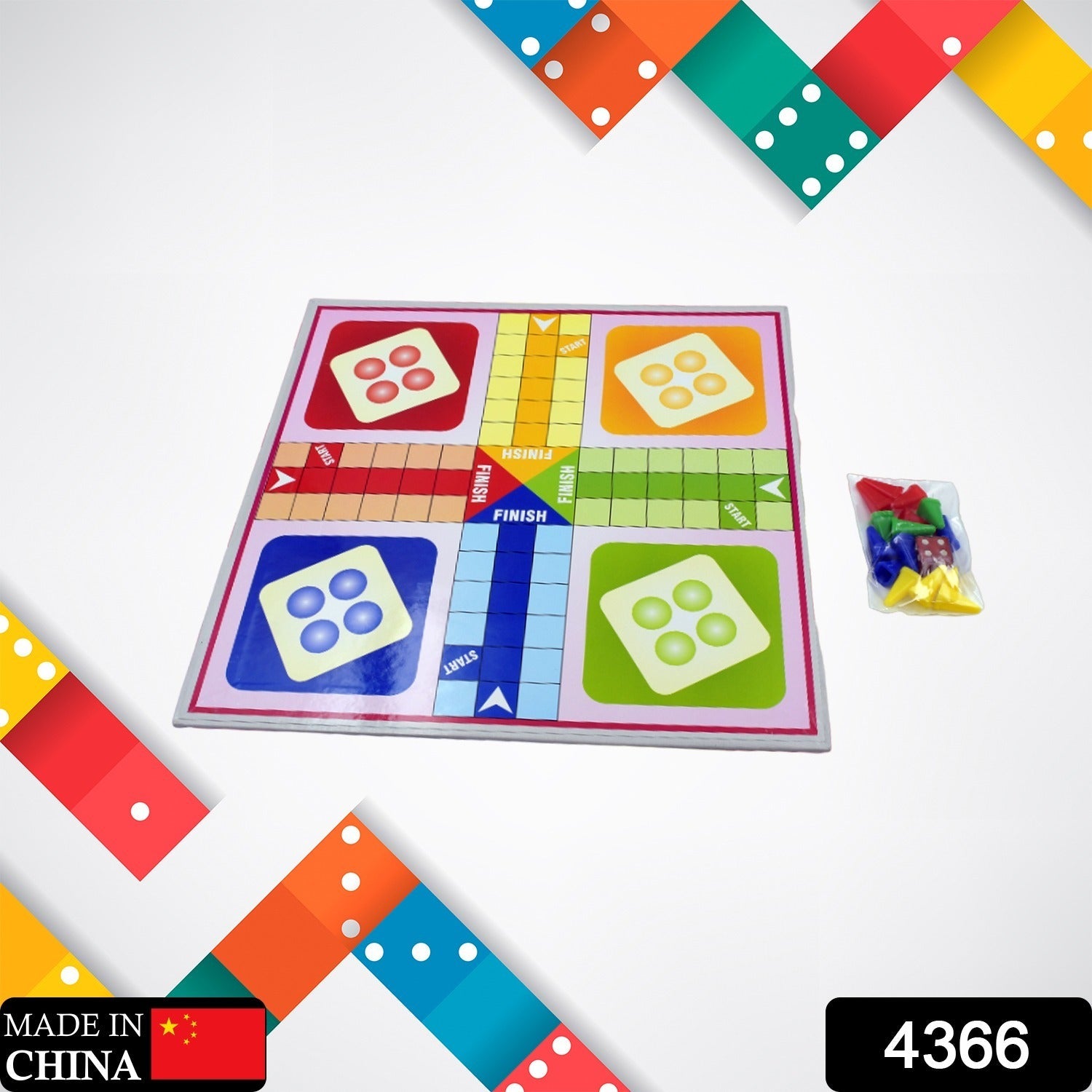 4366 Family Board Game with Two Modes | Two Side Different Ladder, Ludo Games for Children and Families | 2 to 4 Players - Age 3 Years and Above (2 in 1)