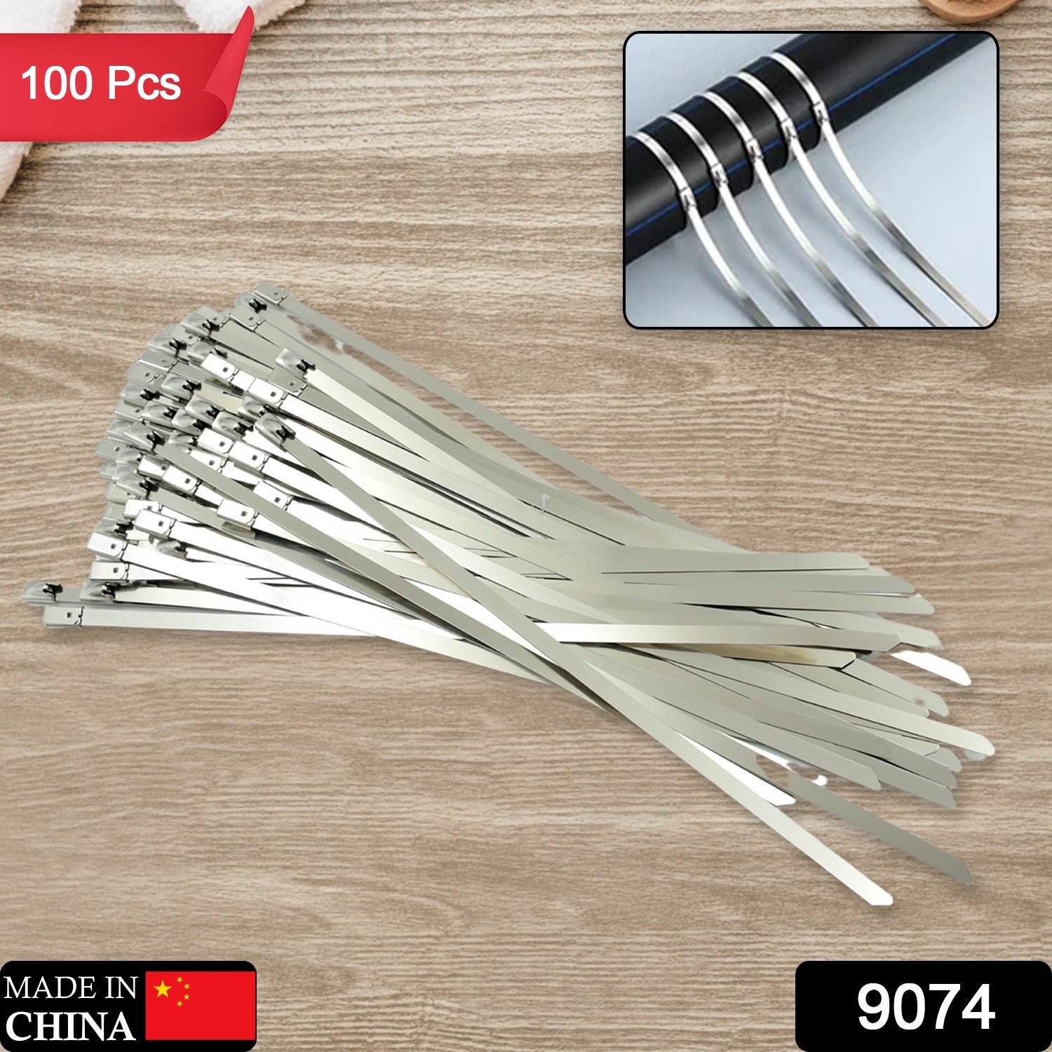 Stainless Steel Cable TIE Used for Solar, Industrial and Home Improvement Multipurpose HIGH Strength, Self-Locking Zip Ties, Multi-purpose Tie, Portable Rustproof 100Pcs Wide Application Zip Tie Set for Building ( 4.6x200MM & 4.6x100MM / 100 pcs Set)