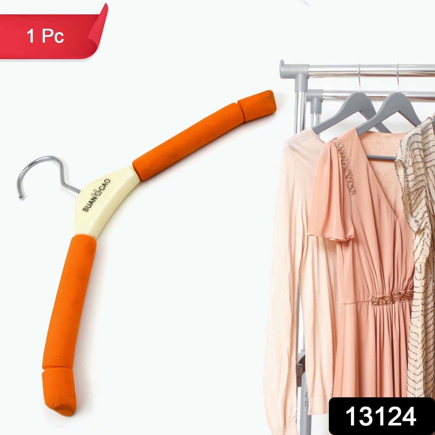 Solid Sponge Hanger Non-Slip Hanger Home No Trace Clothes Hanging Pants Clip Clothing Store Hangers, Clothes Hanger for Closet Wedding Dress Women, Men, Children Clothing (1 Pc / Mix Color)