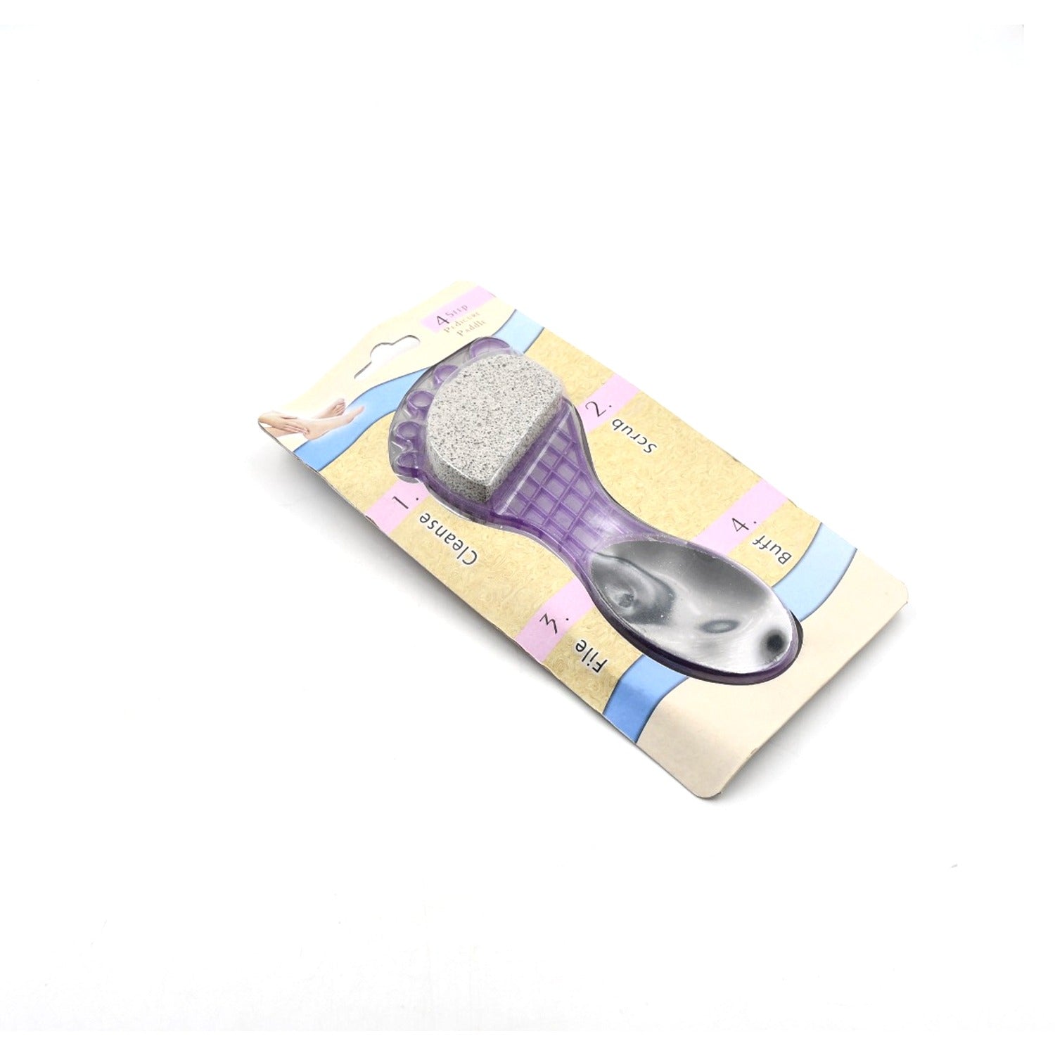 6993 4 in 1 Pedicure Tool for Rough & Dry Feet Dual-Sided with Pumice Stone Soft Brush Steel Scrubber & Emery File Softens Hard Foot Corns & Calluses Cleanses & Smoothens Dull Feet