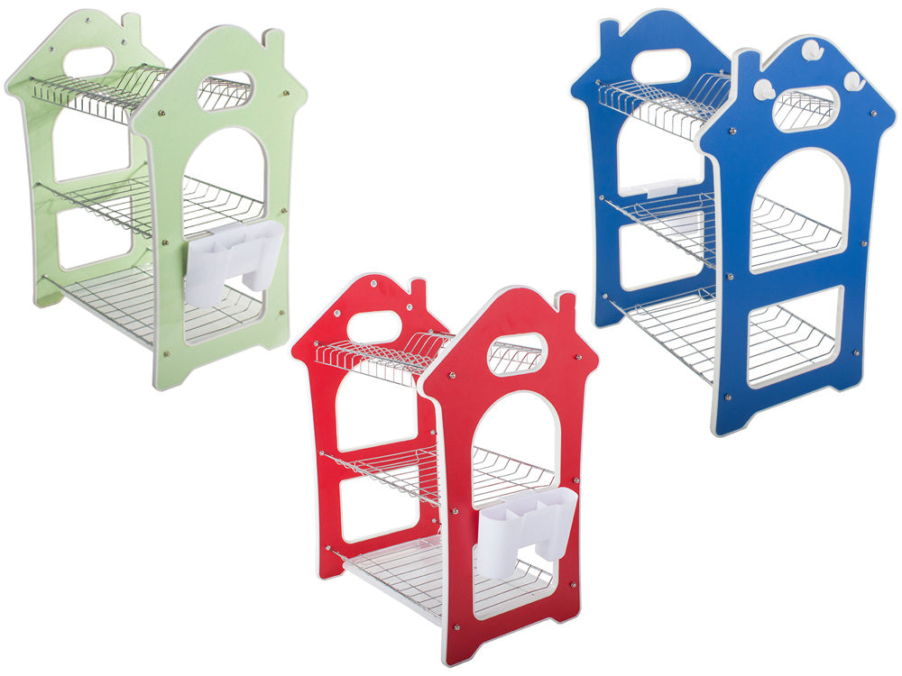 7795 Dish Rack for Kitchen 3 Layer Dish Drainer Rack Stainless Steel Crockery Holder Cutlery Plate Holder Glass Utensils Storage Organize