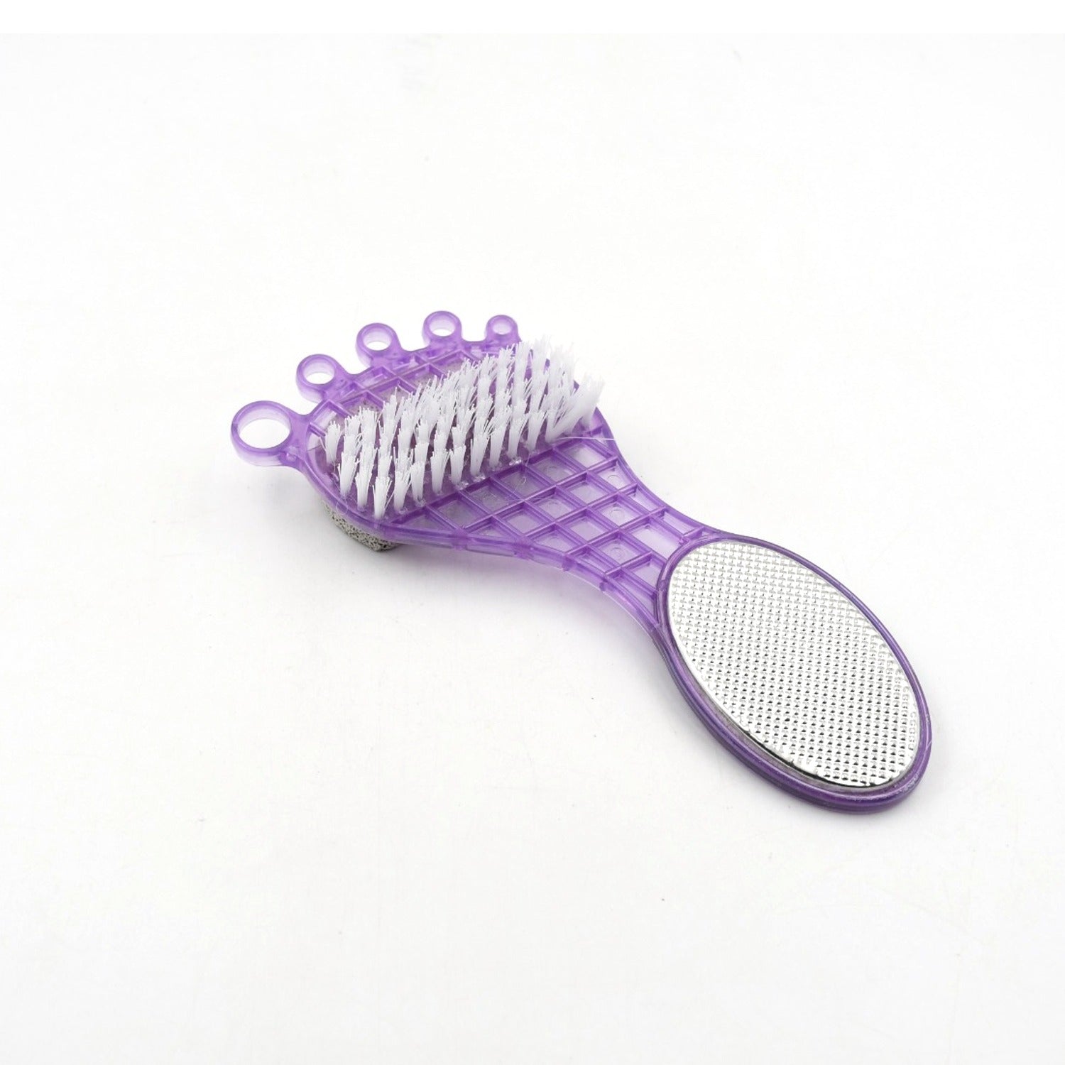 6993 4 in 1 Pedicure Tool for Rough & Dry Feet Dual-Sided with Pumice Stone Soft Brush Steel Scrubber & Emery File Softens Hard Foot Corns & Calluses Cleanses & Smoothens Dull Feet