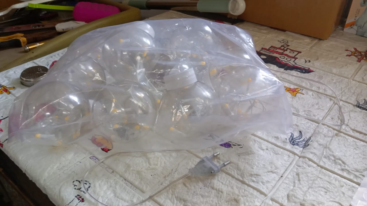 3390 12 Wish Balls Window Curtain String Lights with 8 Flashing Modes Decoration for Home Decoration, Diwali & Wedding LED Christmas Light Indoor and Outdoor Light ,Festival Decoration (Plastic, Warm White)