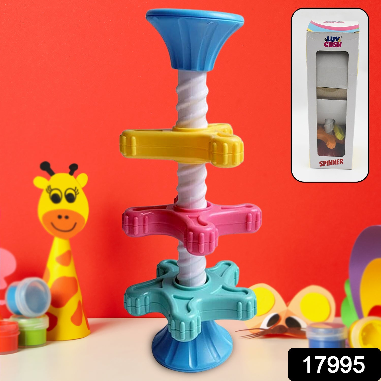 17995 Baby Toy, Mini Spinner, Educational Toy, Tower, Kids Spinning Toy, Puzzle Funny Rotating Tower Toy High Quality Gift for Baby Brain Game Mini Capable of Developing Big Brains Toy (1 Pc)
