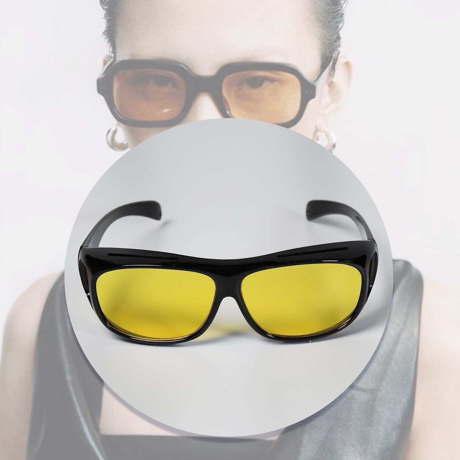 7704 Night Driving Polarized HD Vision Glasses | Anti Glare 100% UV Protected Goggles | Night Bike Riding Car driving Glasses For Men & Women Use