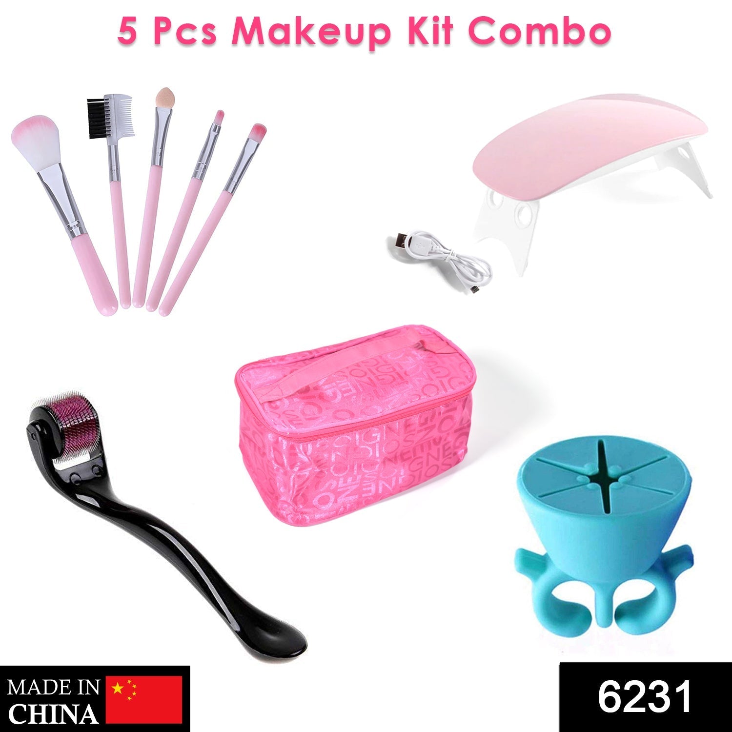 6231 5pc Makeup tools kit for girls and women 