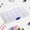 12912 15 Grids Jewelry Organizer Plastic Jewelry Organizer Box Clear Jewelry Organizer Box Plastic Bead Organizers with Adjustable Dividers for Herbs Pills Bead, Jewelry, and Other Small Item (1 Pc)