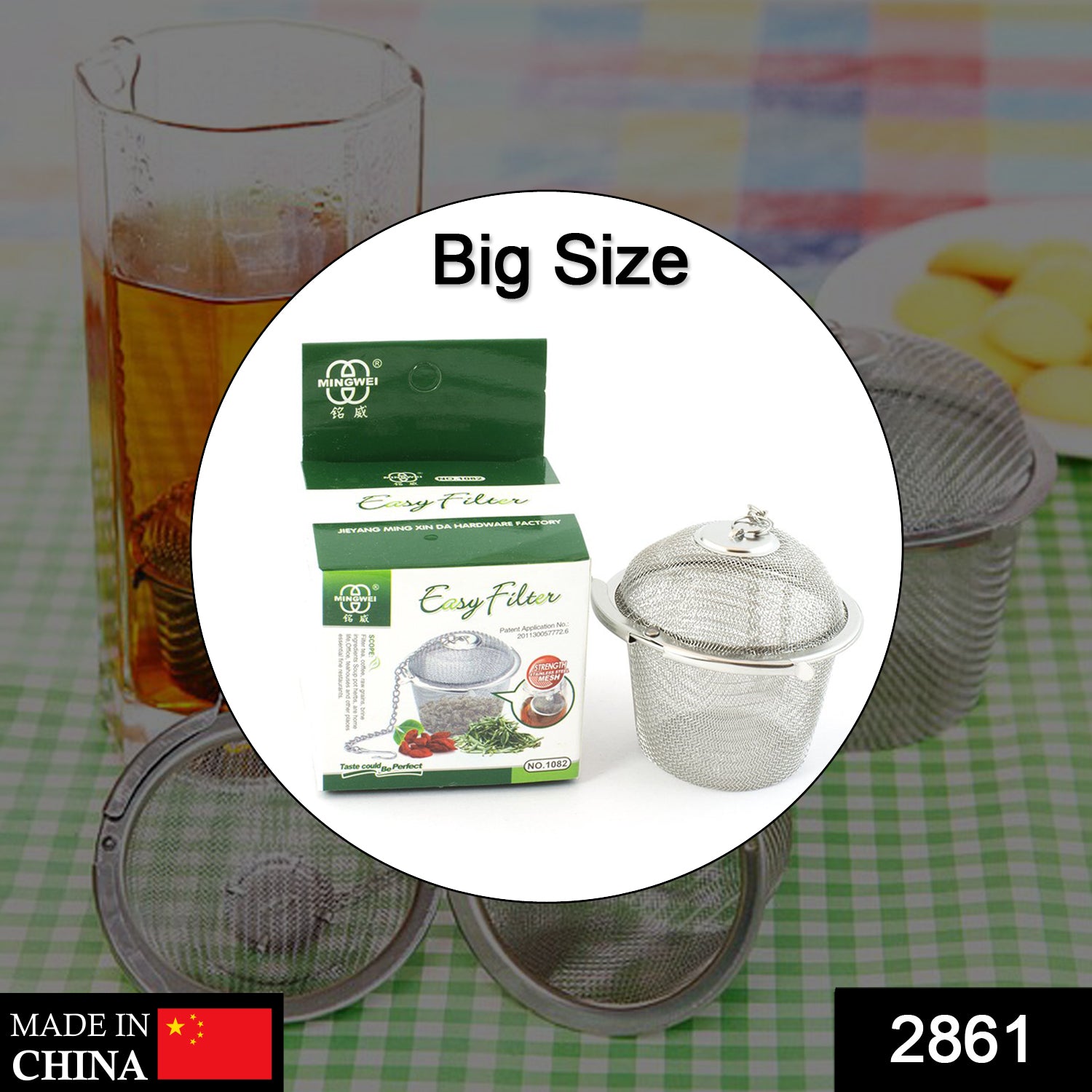 2861 Stainless Steel Spice Tea Filter Herbs Locking Infuser Mesh Ball 