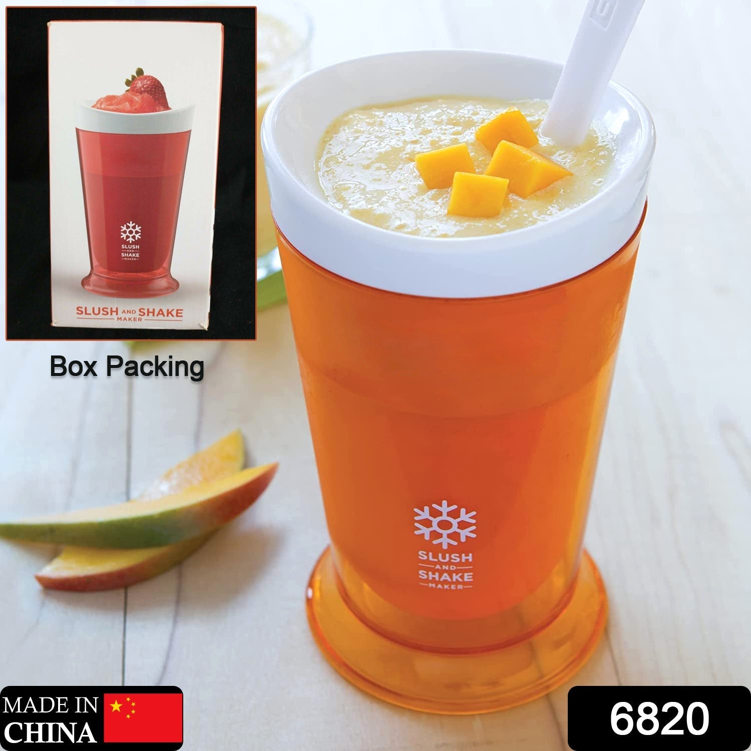 6820 Slush and Shake Maker, Compact Make and Serve Cup with Freezer Core Creates Single-serving Smoothies, Slushies and Milkshakes in Minutes, BPA-free, Gift Box. 