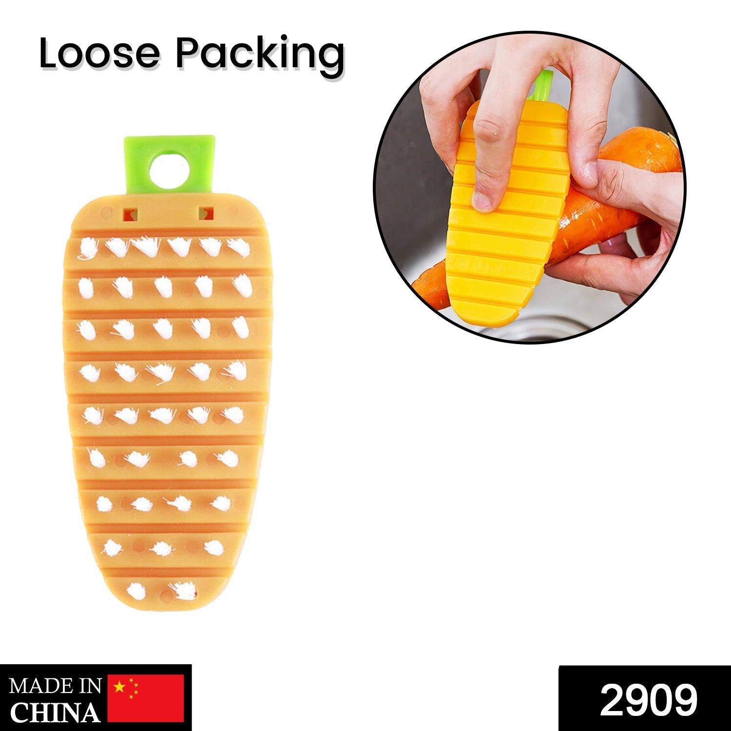 2909 Vegetable Scrubbing Brush, Vegetable Scrubber Non‑Toxic Fruit Brush Carrot Shape Vegetable Brush for Potato for Vegetable 